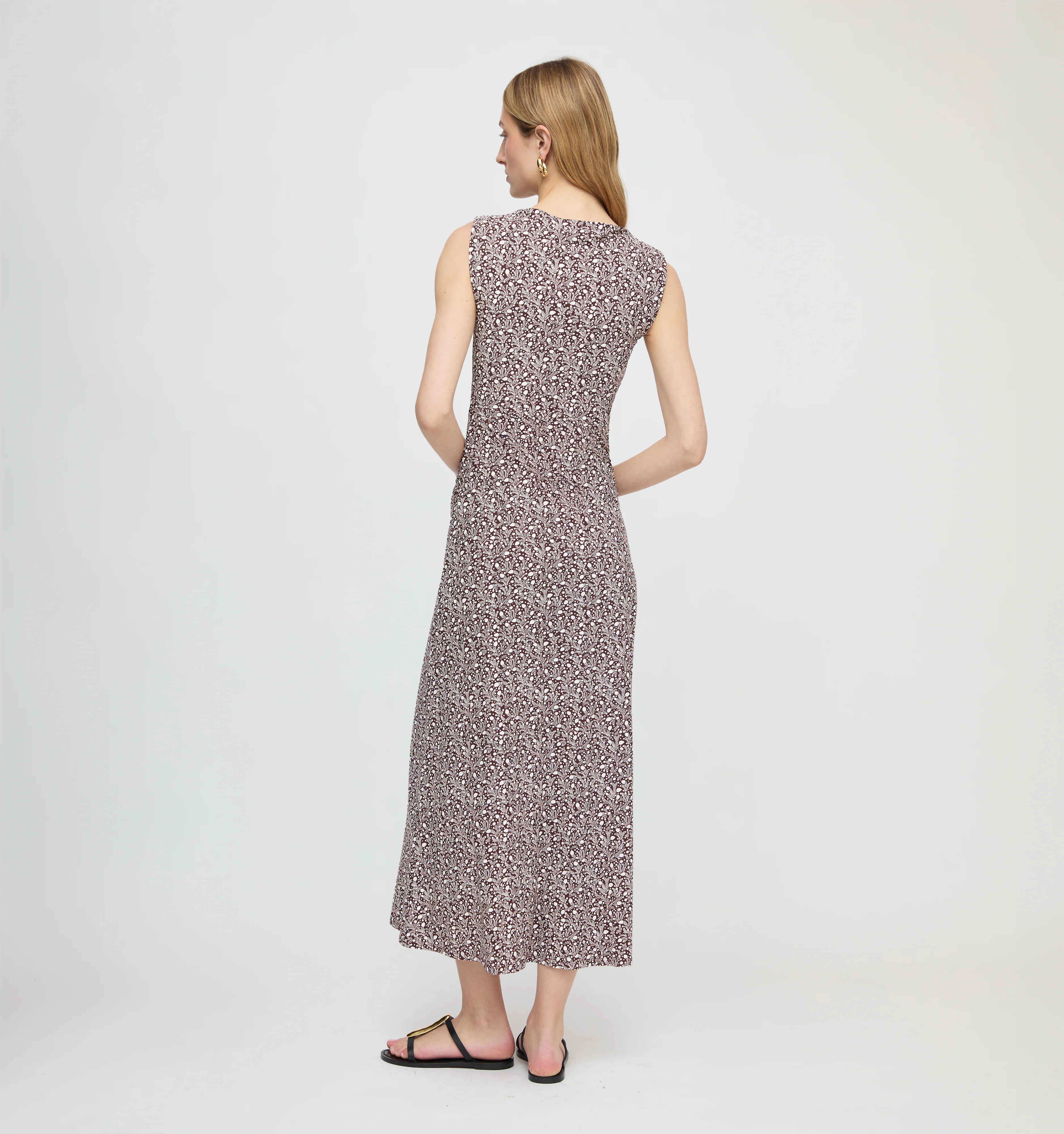 The Sloane Dress - Chocolate Ditsy Thistle