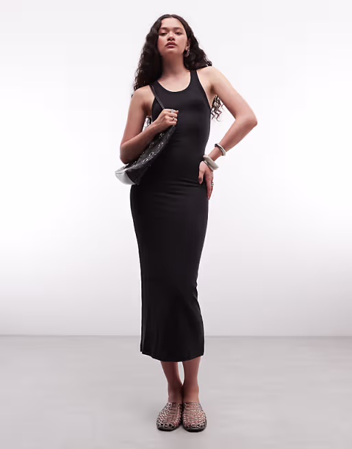 Weekday super soft jersey maxi dress in black