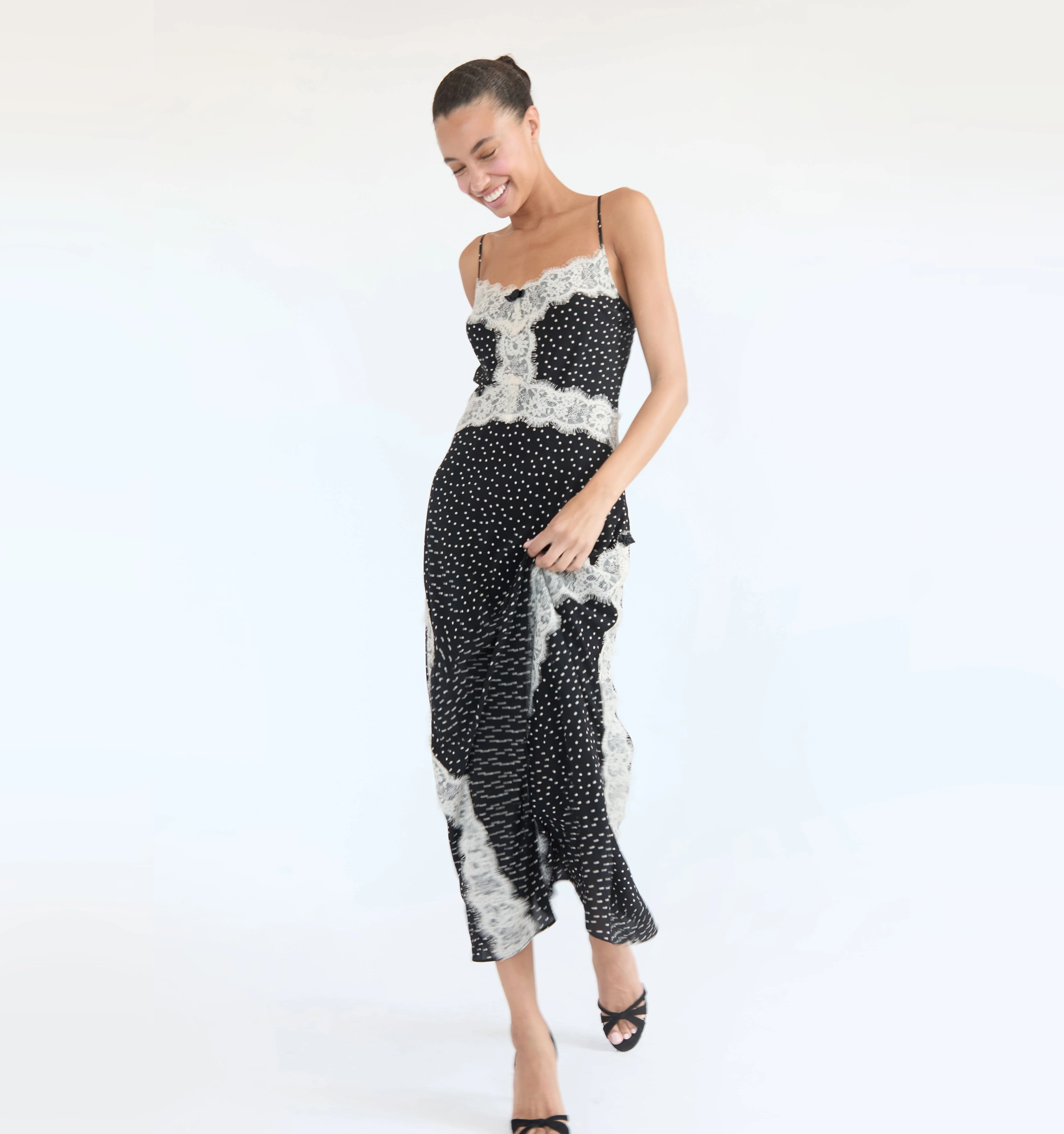 The Francesca Dress - Black Polka Dot