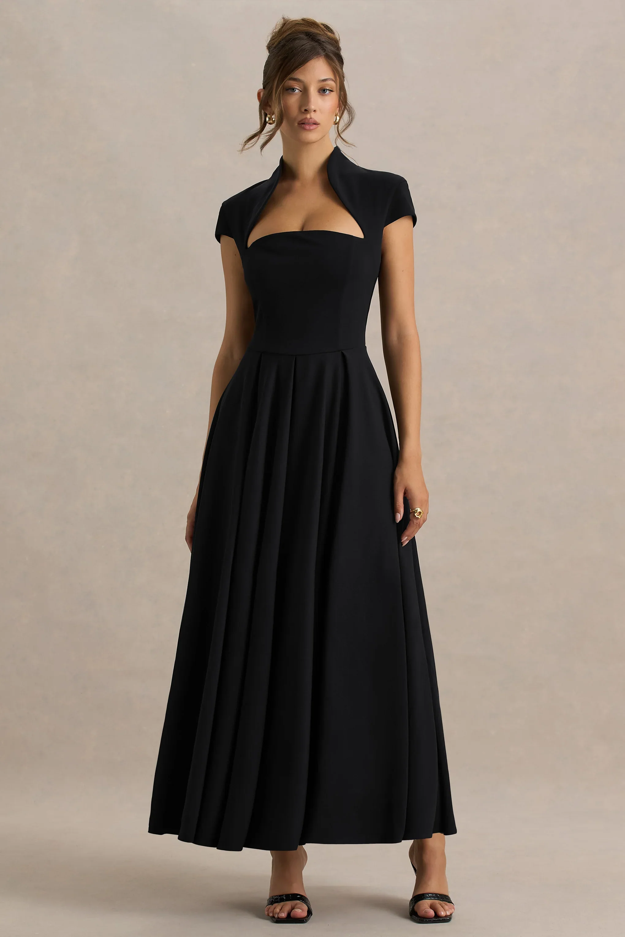 Scarlett | Black Square-Neck Maxi Dress