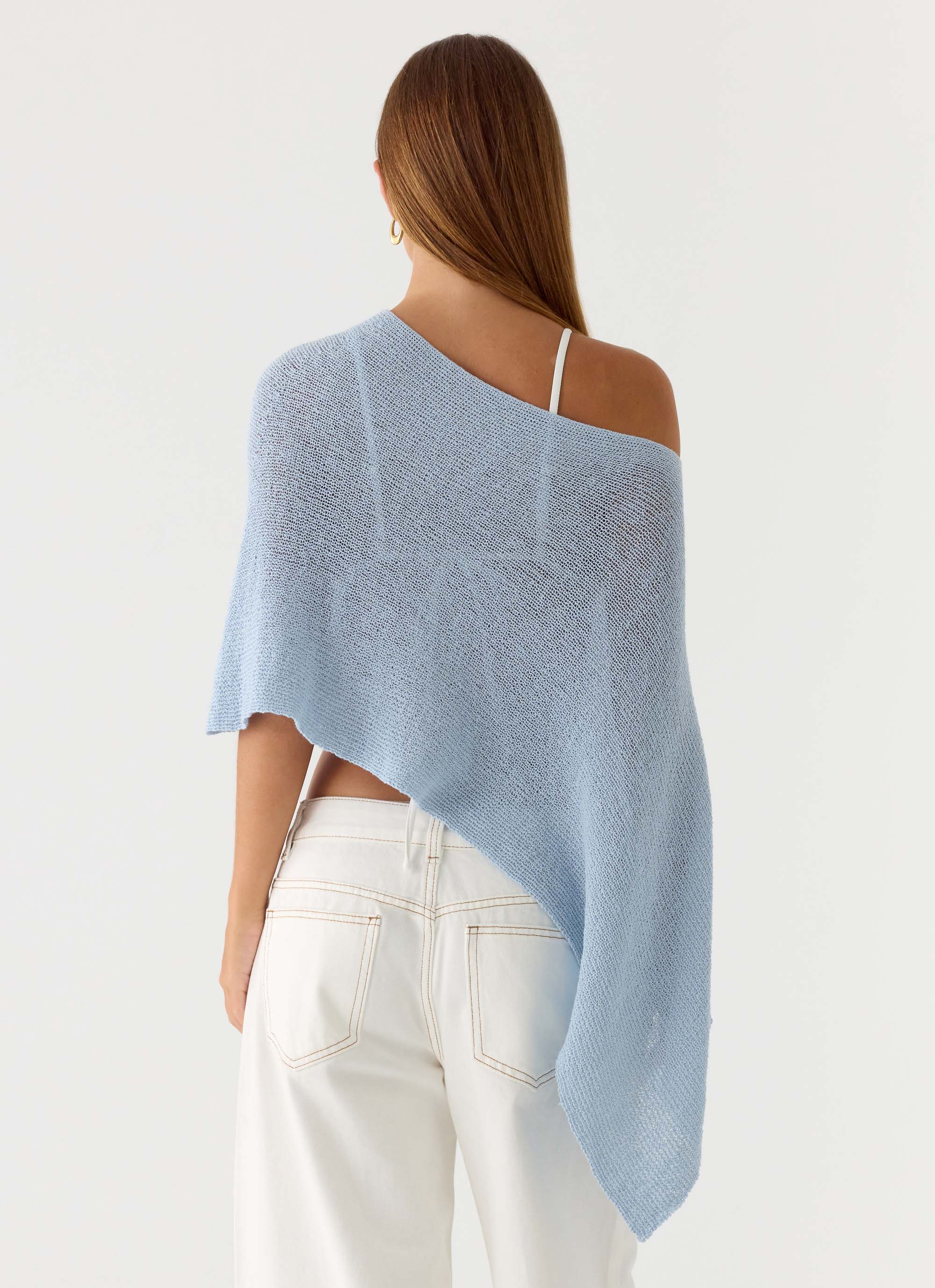 Yas Knit Cape - Blue - luluinthesky