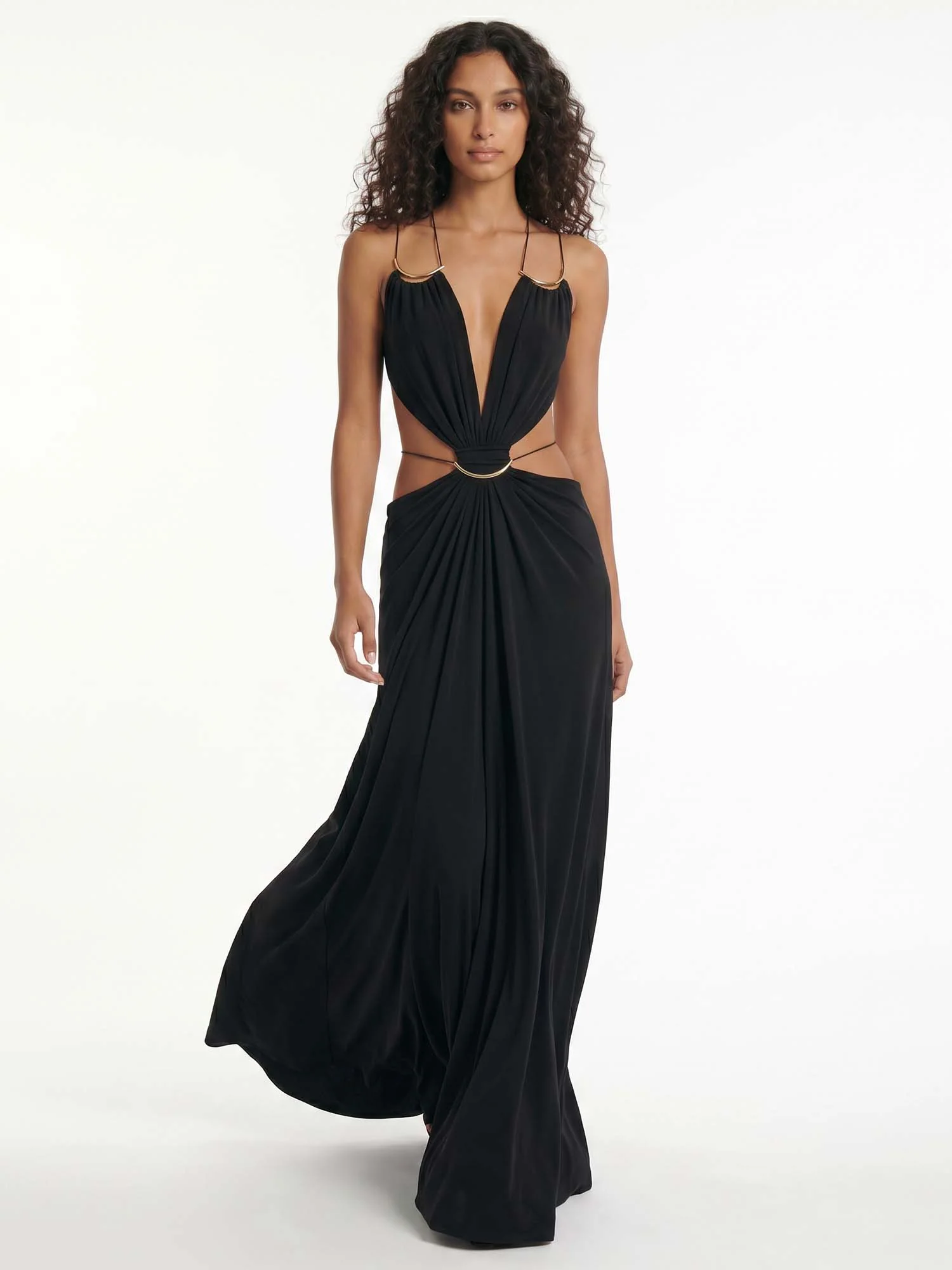 Multi Strap Cutout Maxi Dress