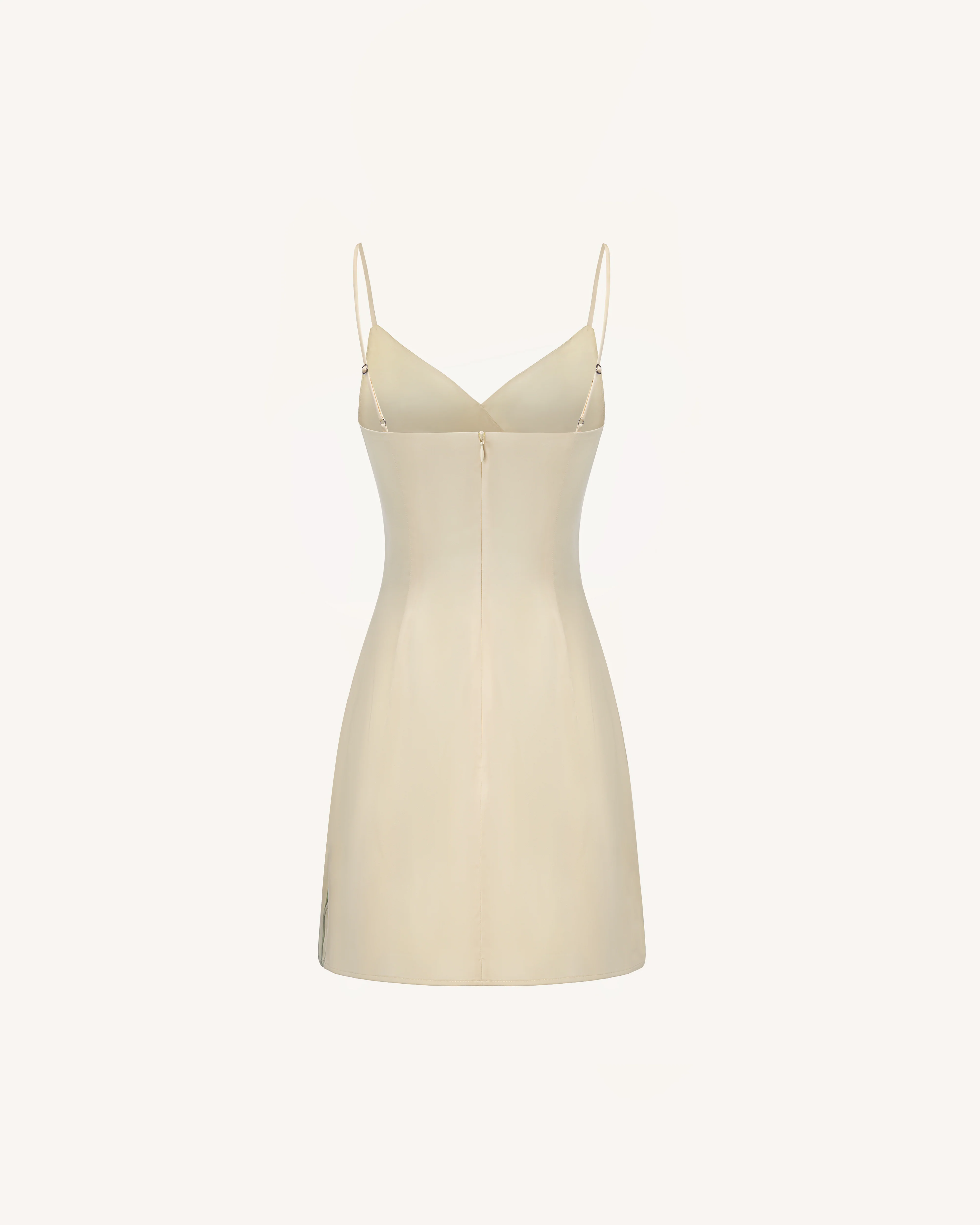 Iris Print Satin Slip Mini Dress - Soft Yellow - FASHION NOB