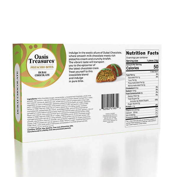 Dubai Chocolate Pistachio Bites by Oasis Treasures 80g (2.82oz)