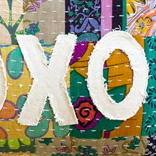 Heartfelt Stitched Kantha Pillows, Pick Your style