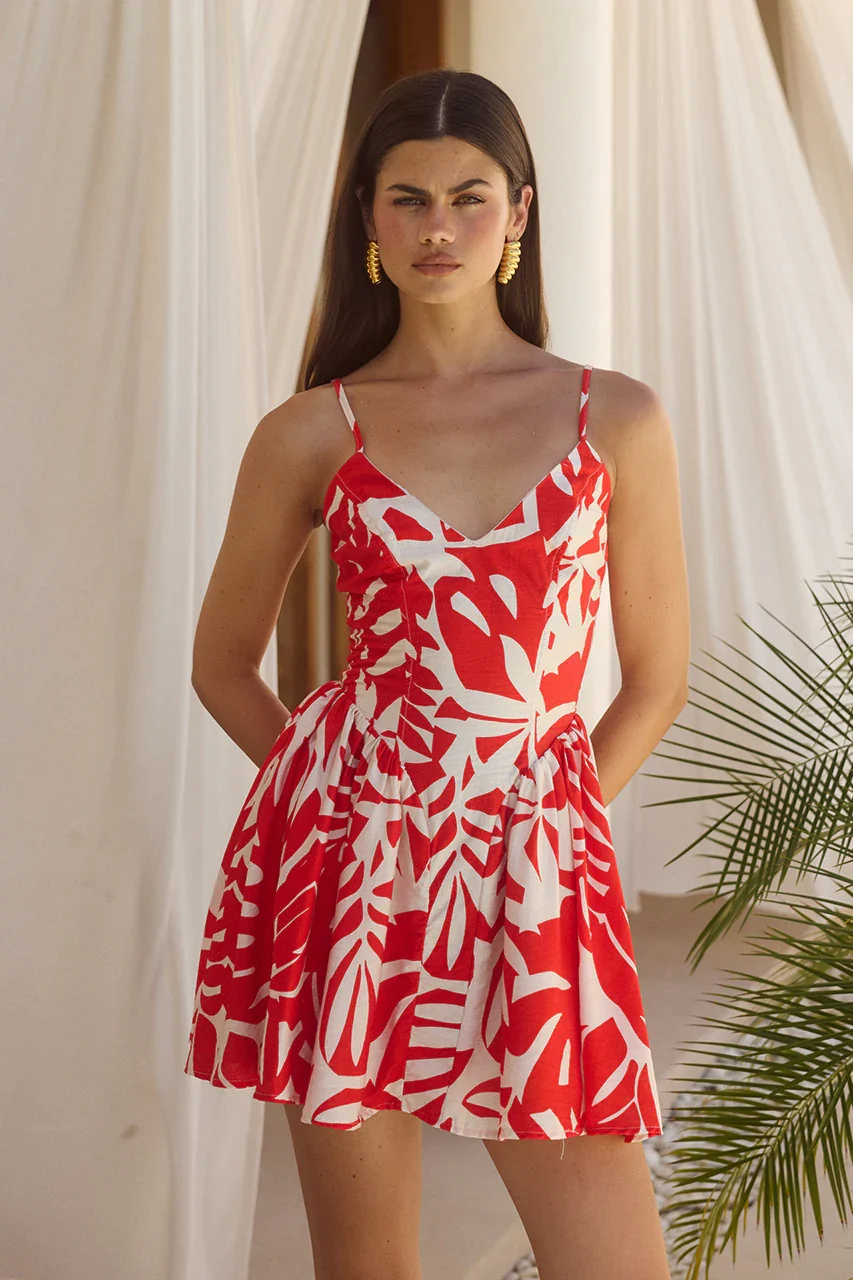 HENRIETTA MINI DRESS - MATELO RED