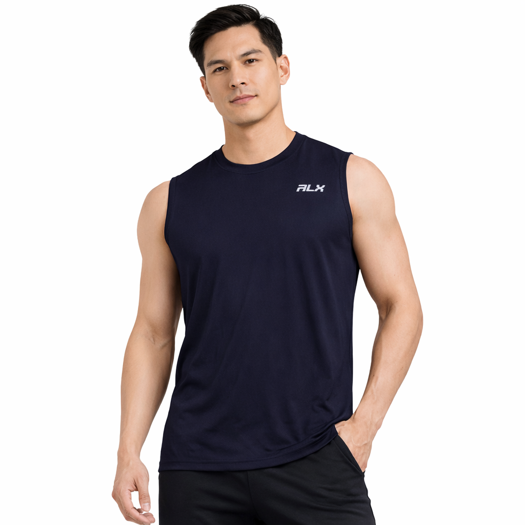 ALX Men's Running Light Sleeveless Top Navy SXMA13000220