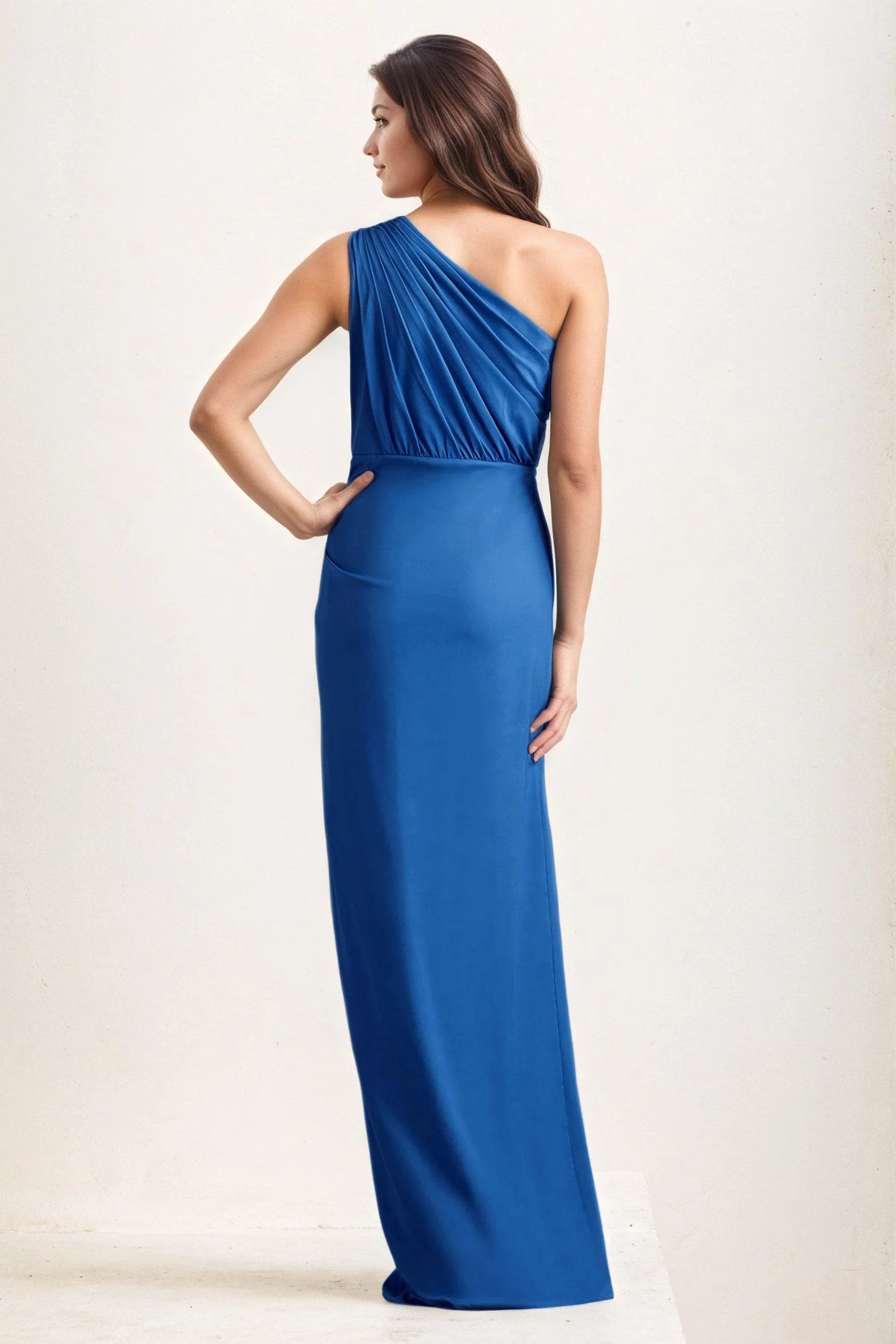 Sheath-Column Maxi Chiffon Wedding Guest Dress CG0282