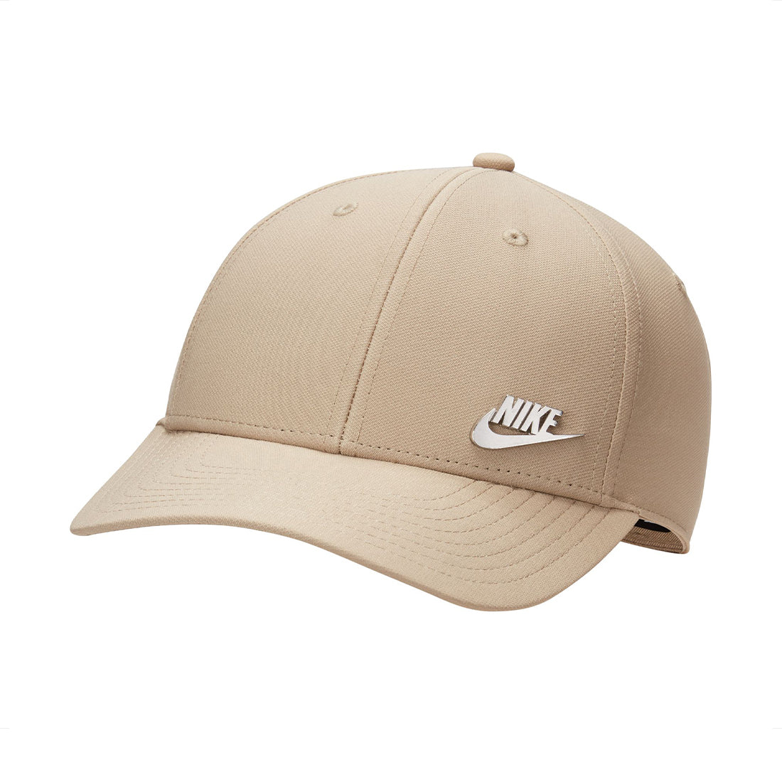 NIKE Dri-Fit Club Structured Metal Logo Cap BROWN