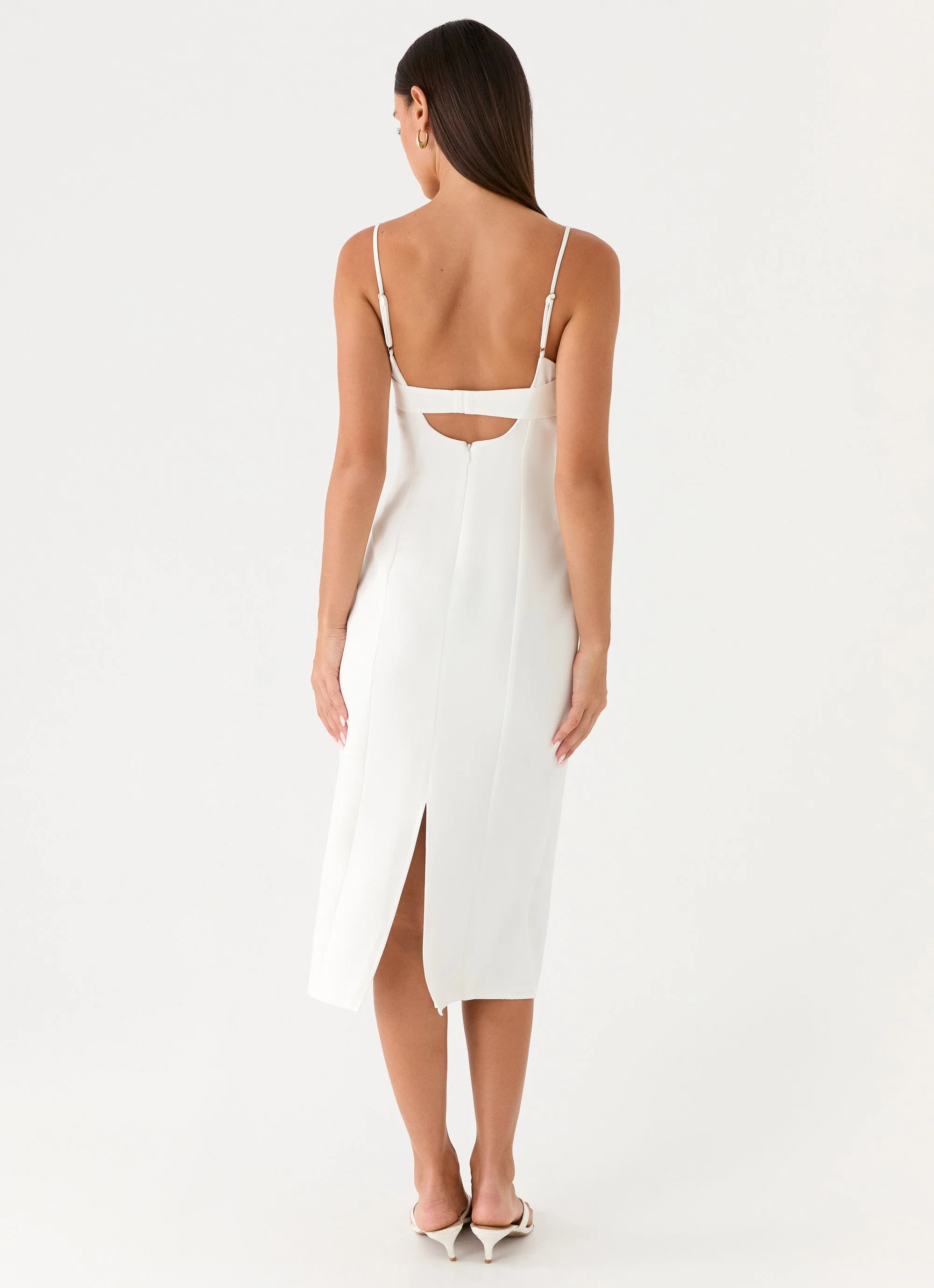 Asling Bustier Midi Dress - White