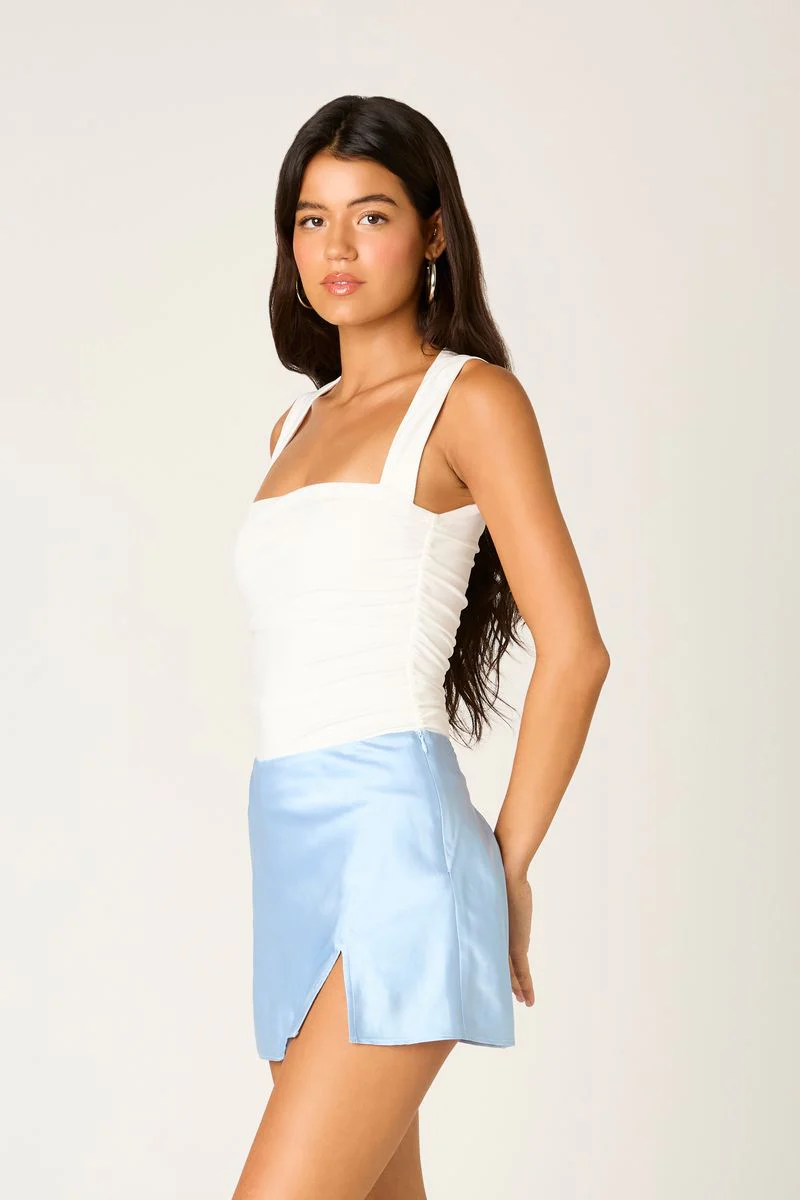 Satin A-line Mini Skirt