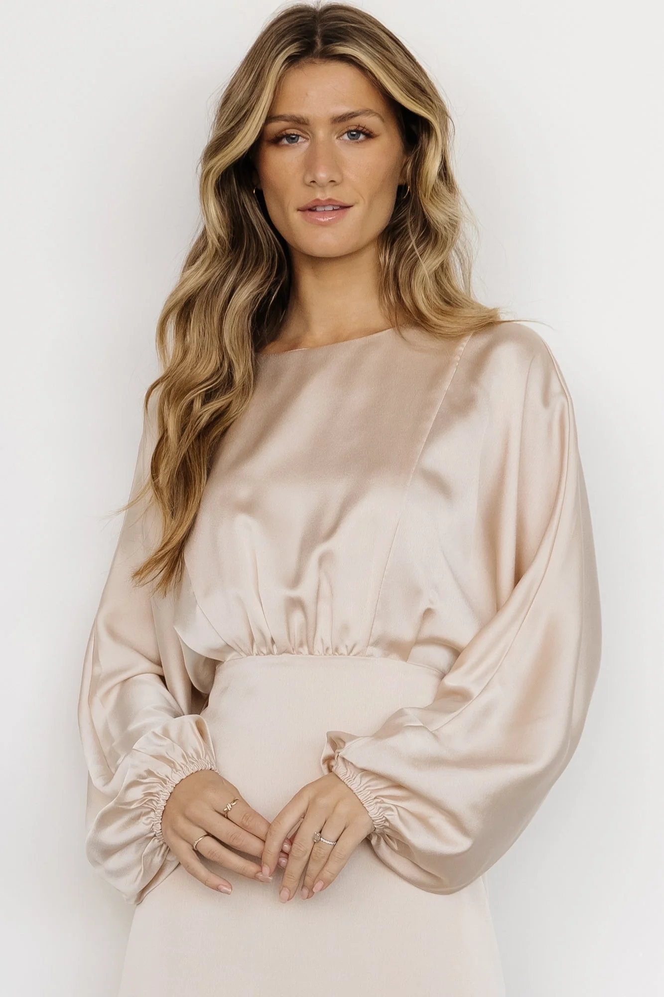 Balta Satin Midi Dress | Champagne - luluinthesky