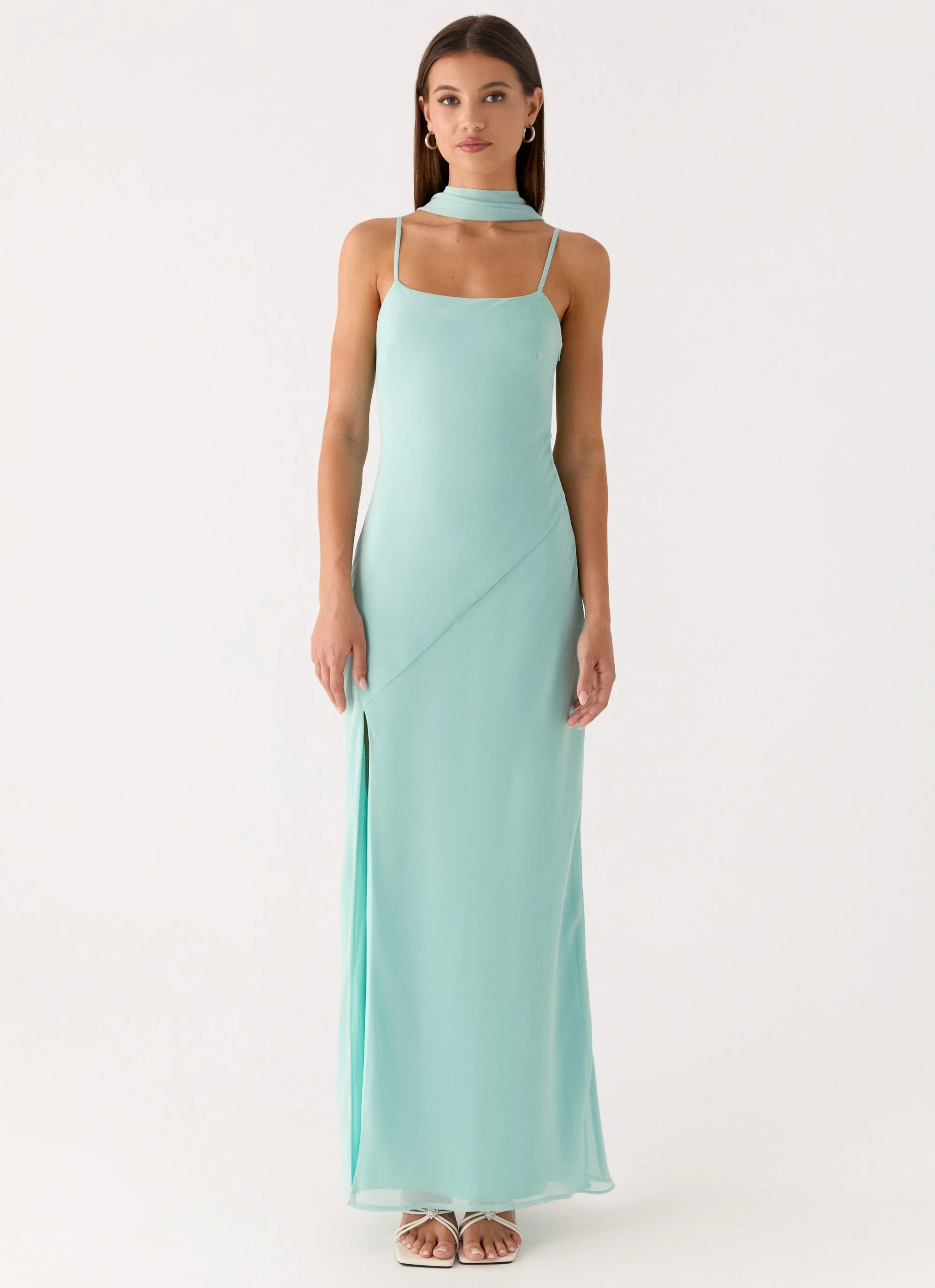 Eternelle Square Neck Maxi Dress - Teal