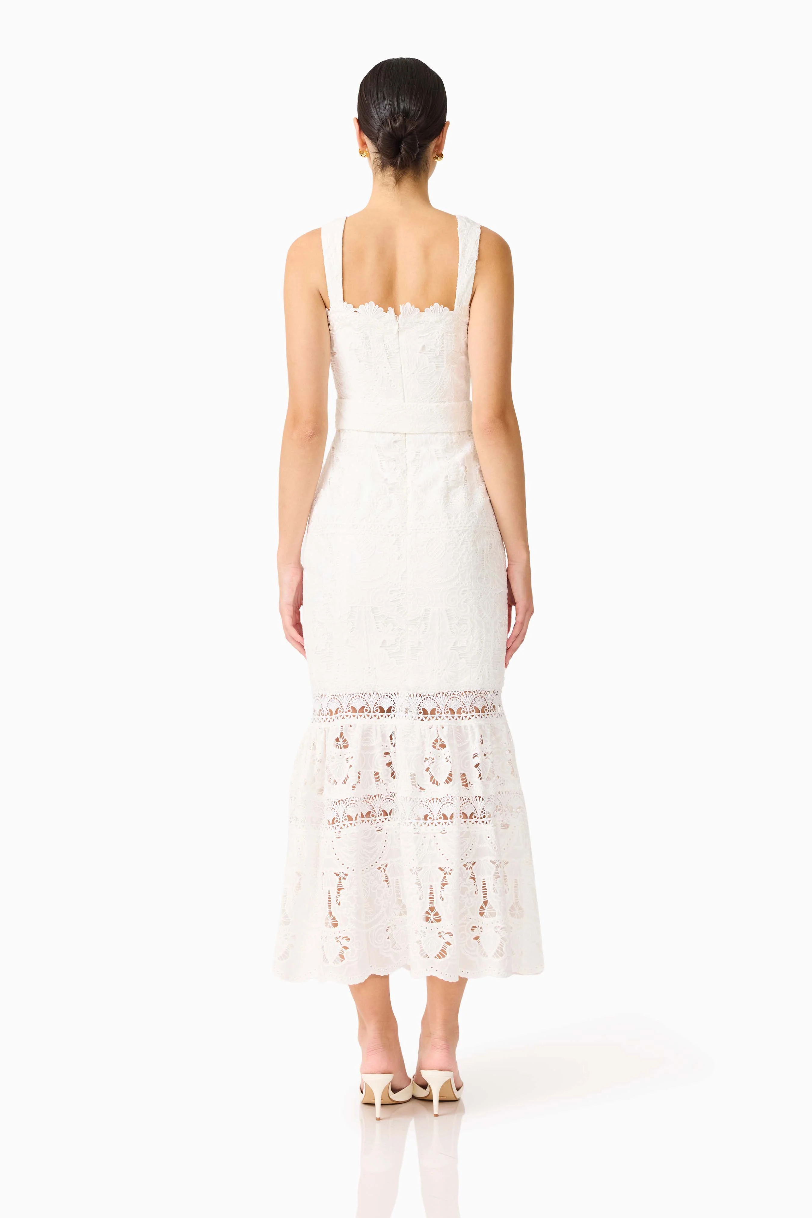 Giovanna Fit & Flare Maxi Dress in White