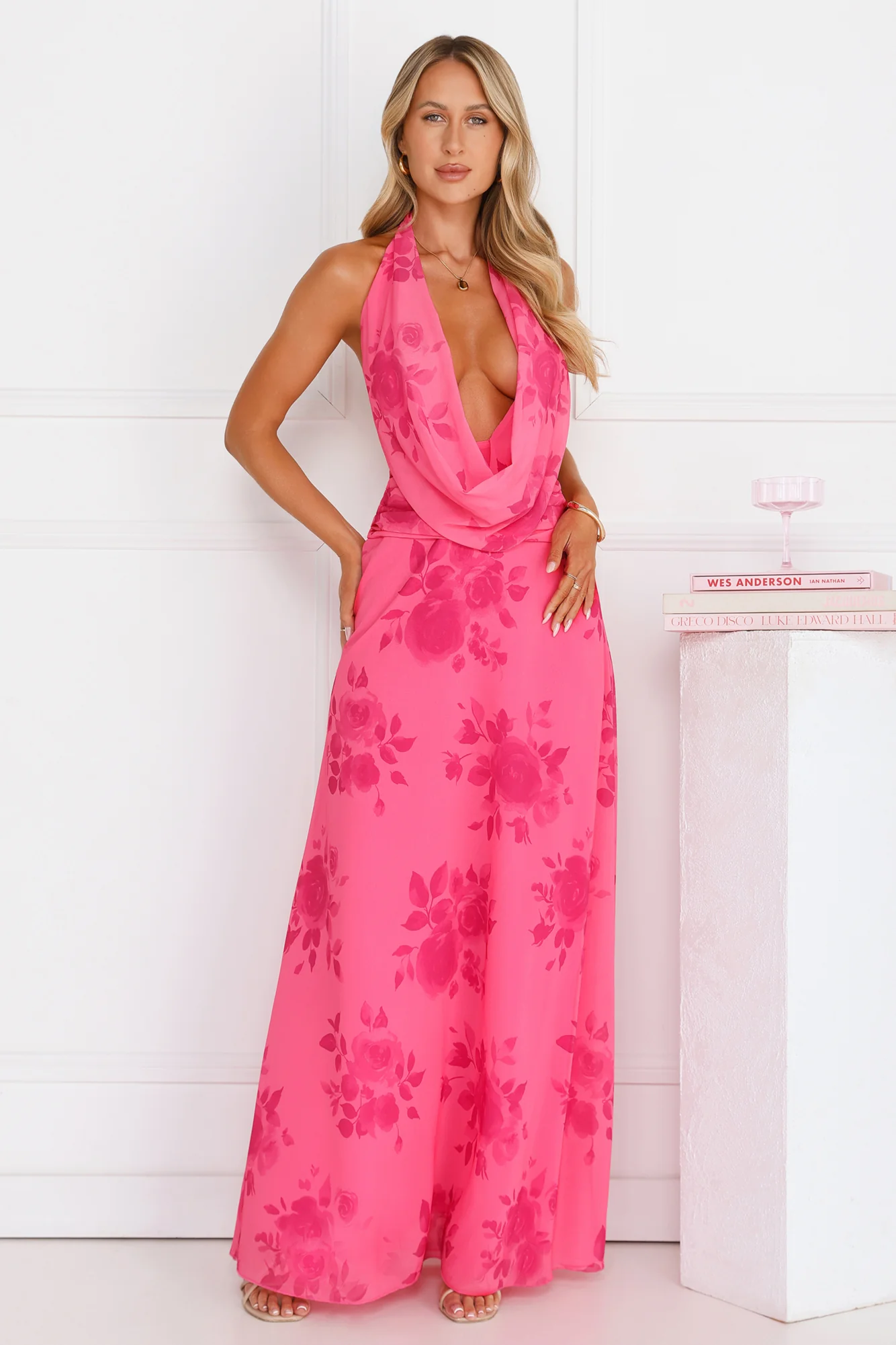 Summer Edition Halter Maxi Dress Pink