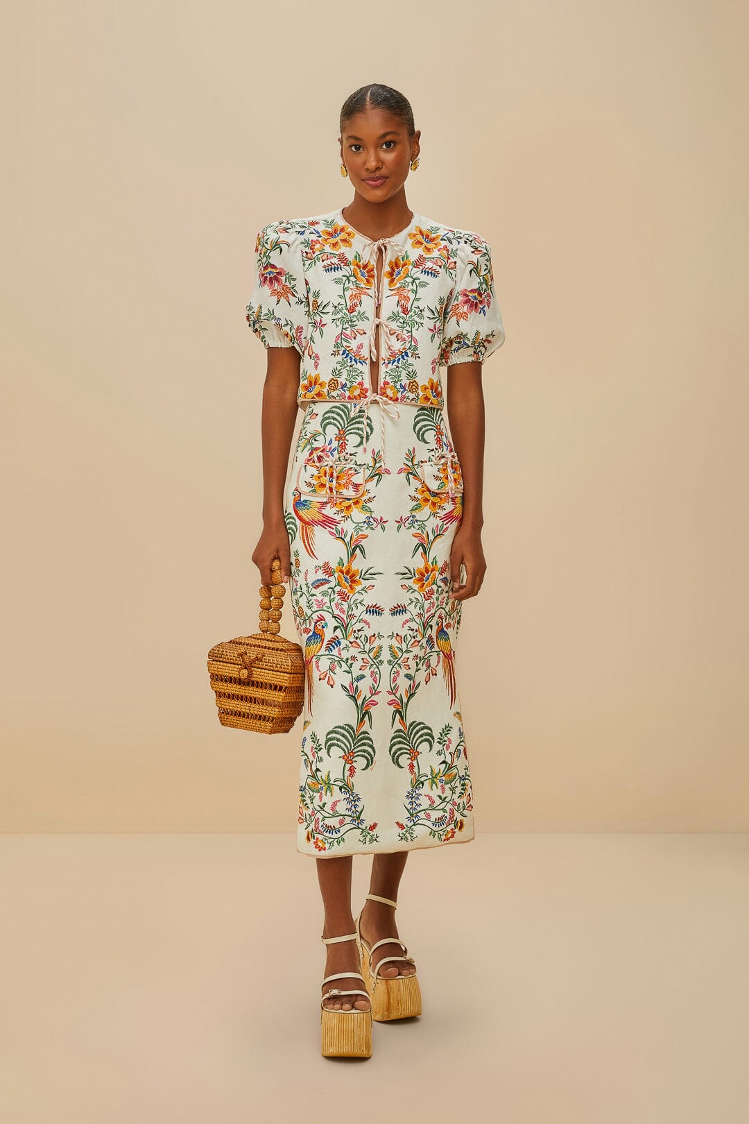 Off-White Delicate Forest Midi Skirt
