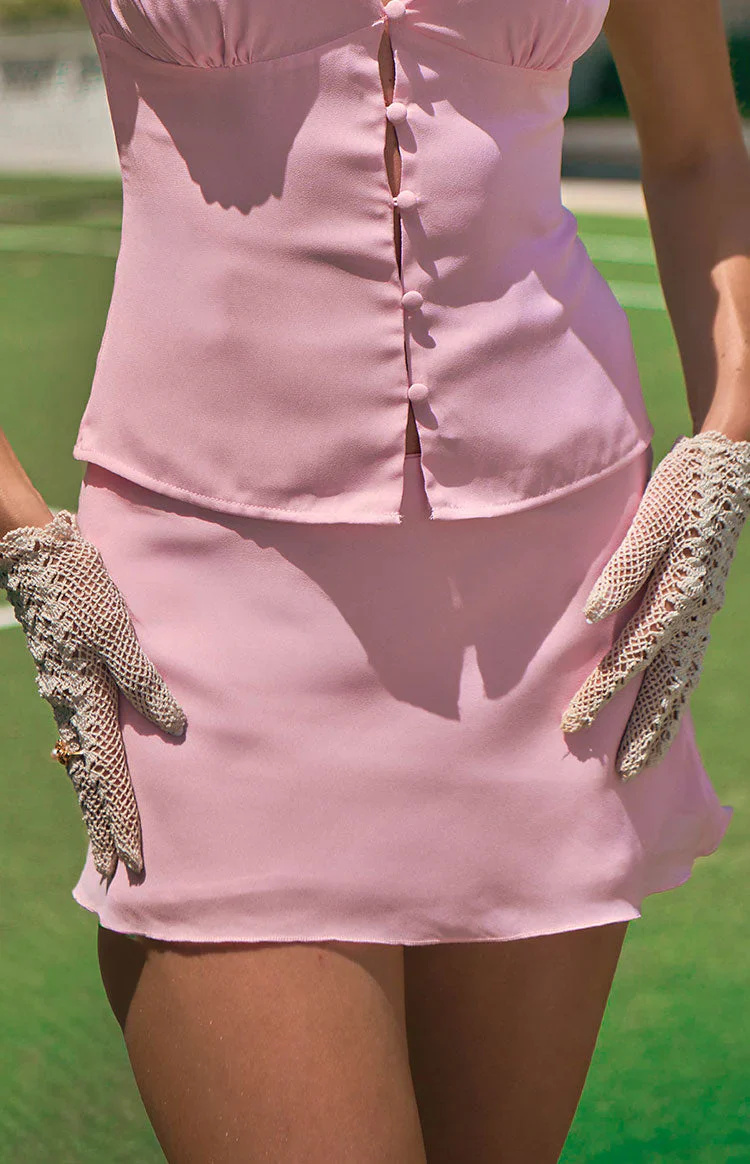 Delta Pink Woven Mini Skirt