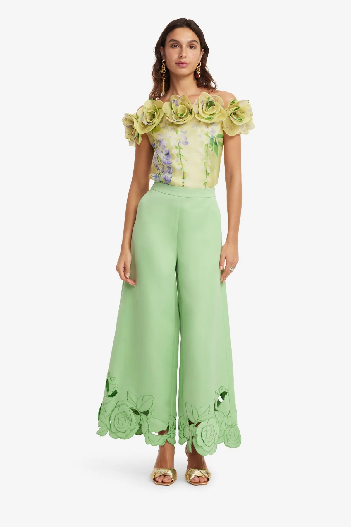 McKayla Off-Shoulder Top - Wisteria Print