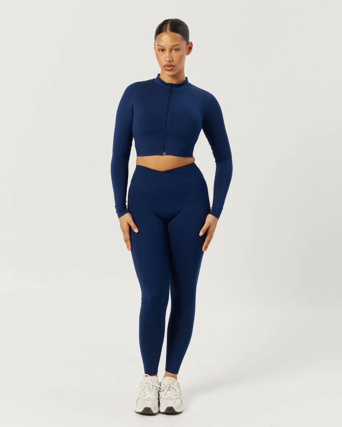 Serenity Cropped Zip Jacket | Navy