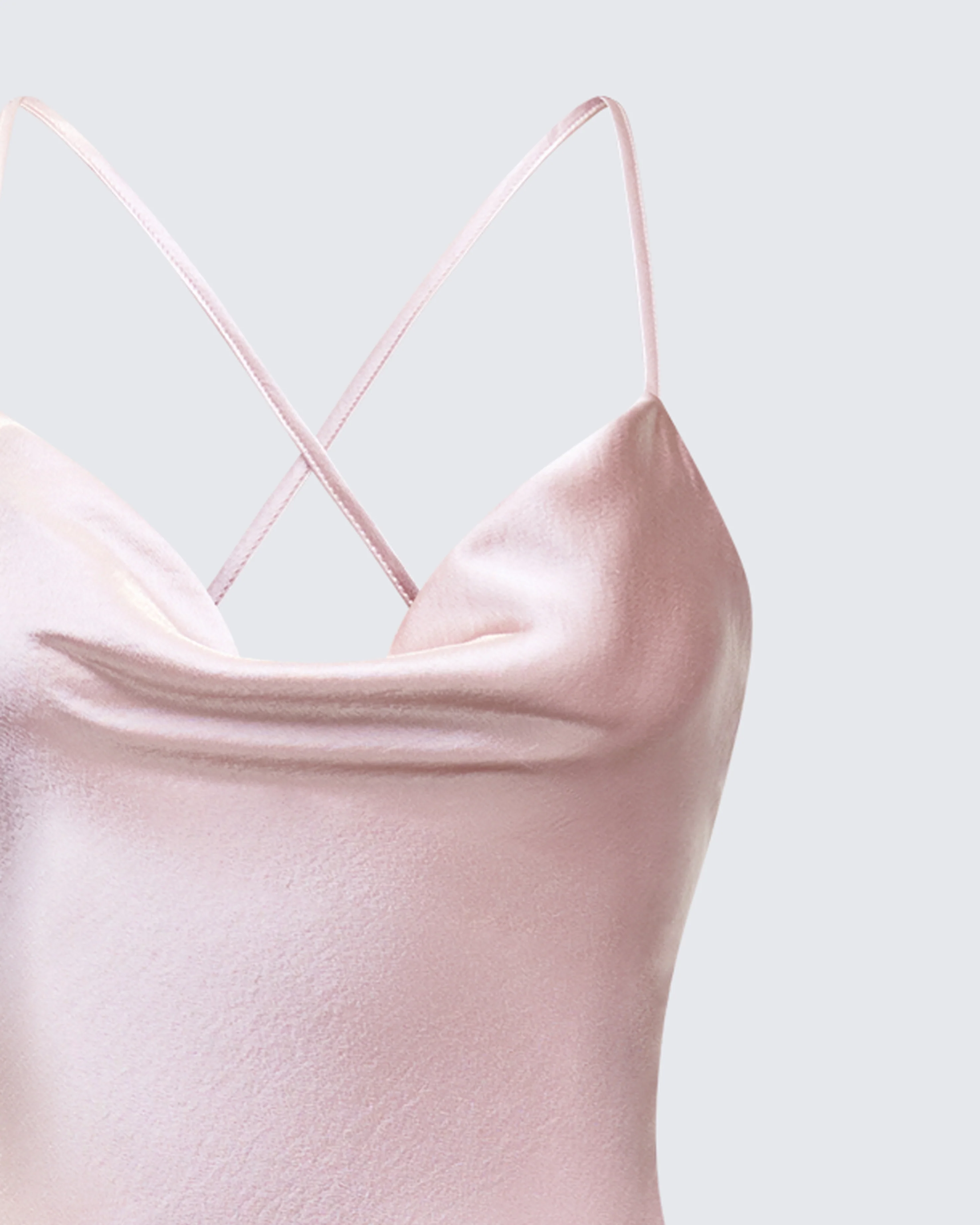 Elspeth Neutral Satin Bias Slip Maxi Dress
