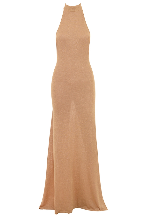 Gold Knit Maxi Dress