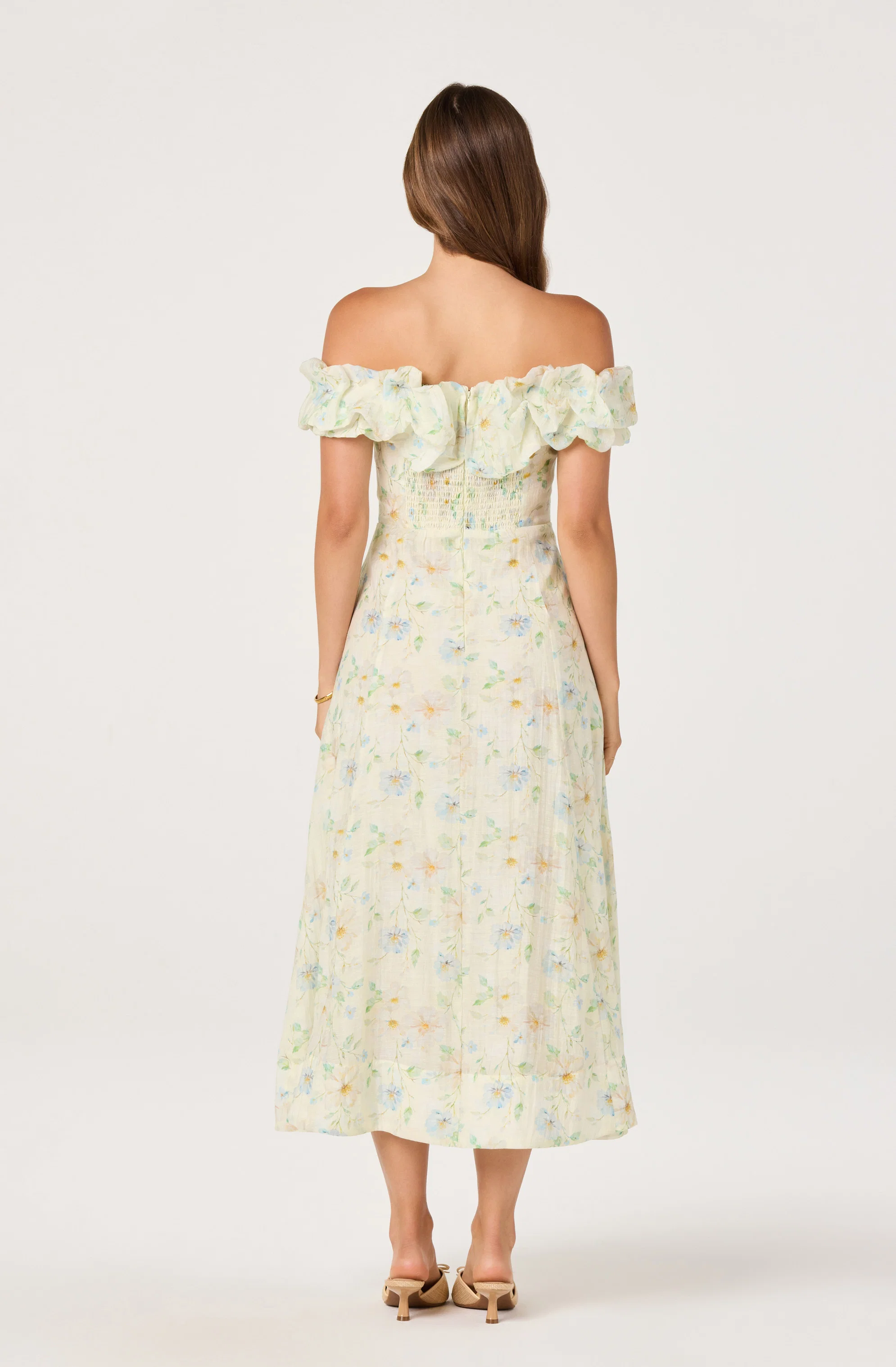 Alannah Off-Shoulder Floral Midi Dress