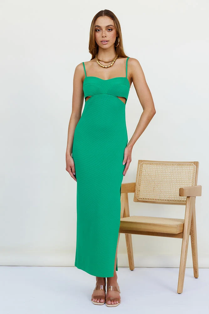 Date Down Maxi Dress Green