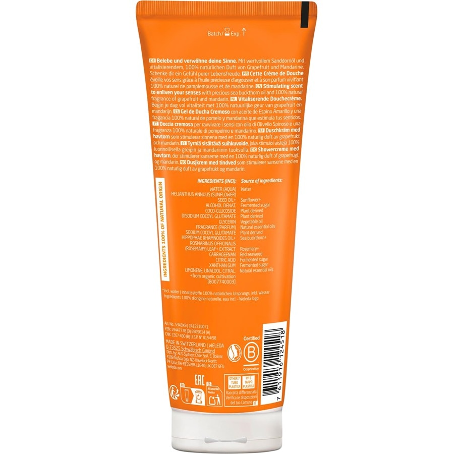 WELEDA Pielęgnacja pod prysznicem Vitality Shower Cream Rokitnik zwyczajny