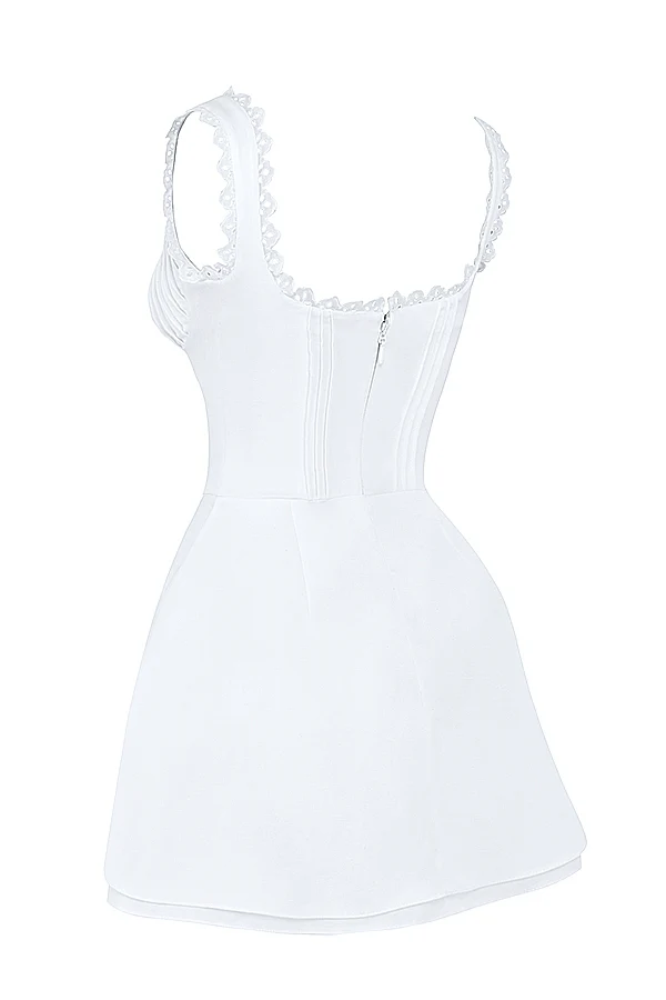 white pin tuck mini dress - luluinthesky