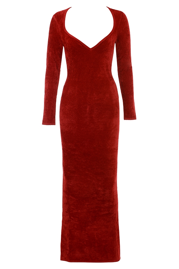 Scarlet Chenille Sweetheart Dress