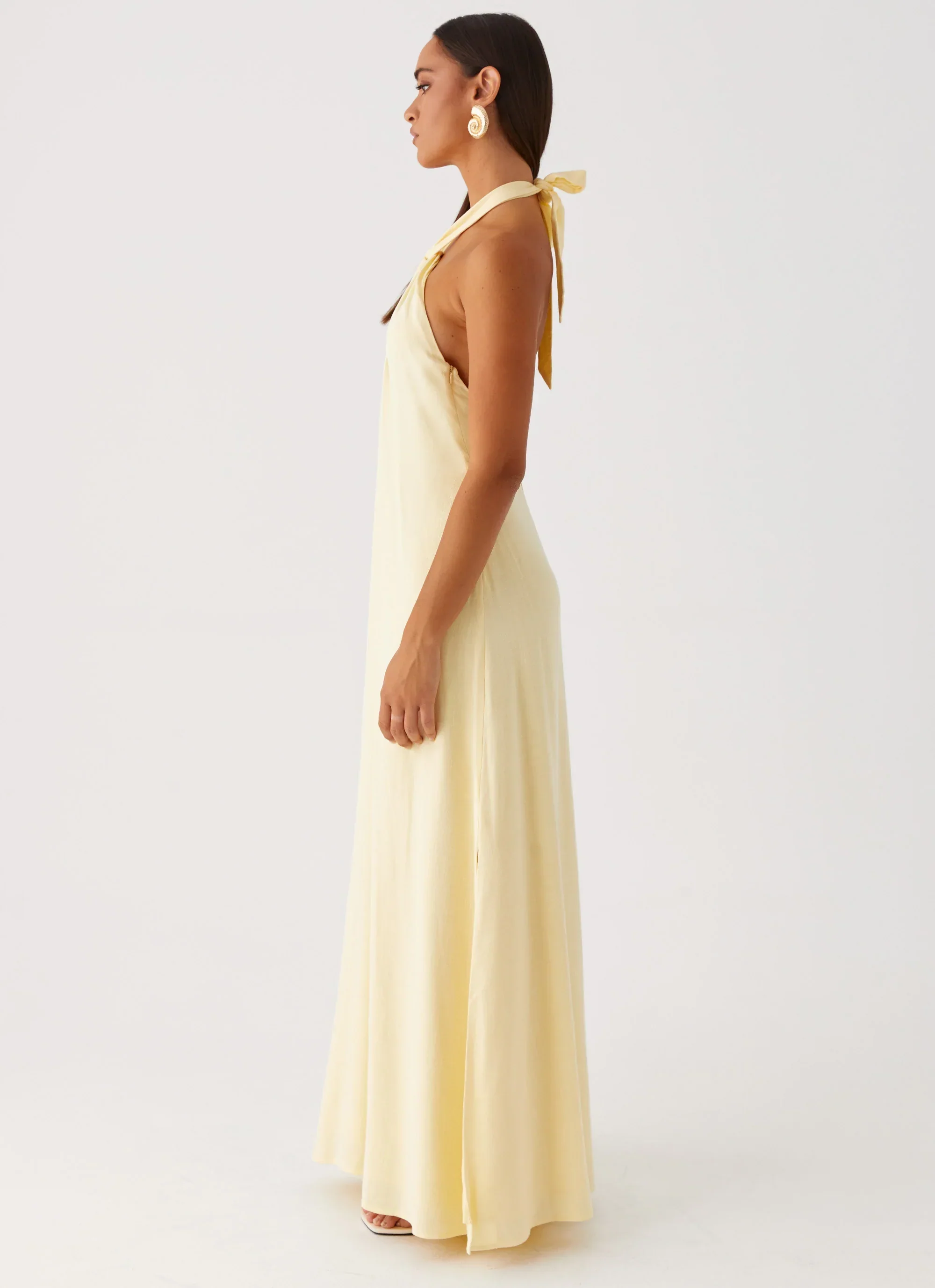 Golden Child Linen Maxi Dress - Yellow - luluinthesky