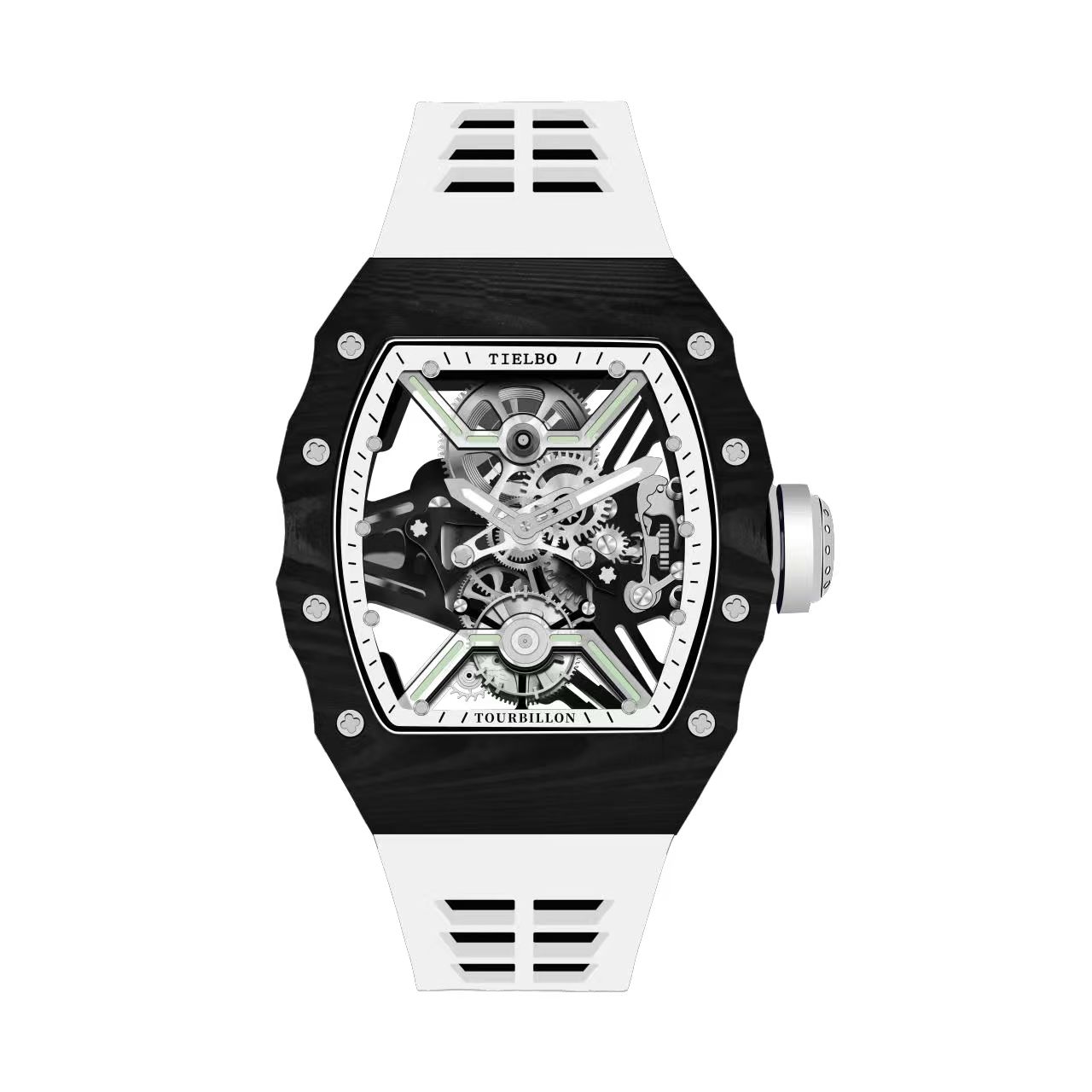 Mecha Carbon Fiber Tourbillon Watch – Skeleton, Luminous, 43×52mm T601