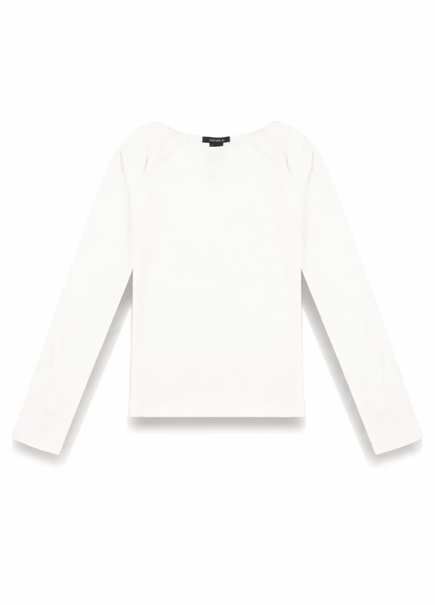 Boat Neck Long-Sleeve Top