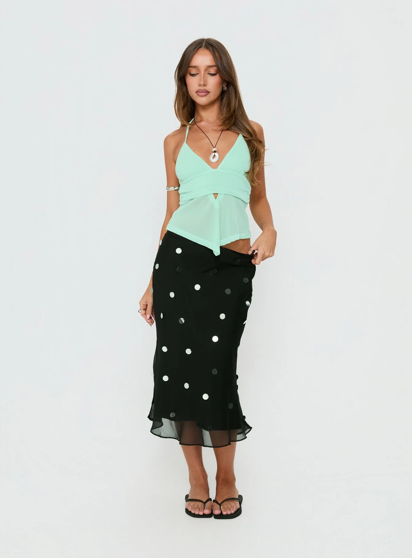 Averee Halter Top Mint Sparkle