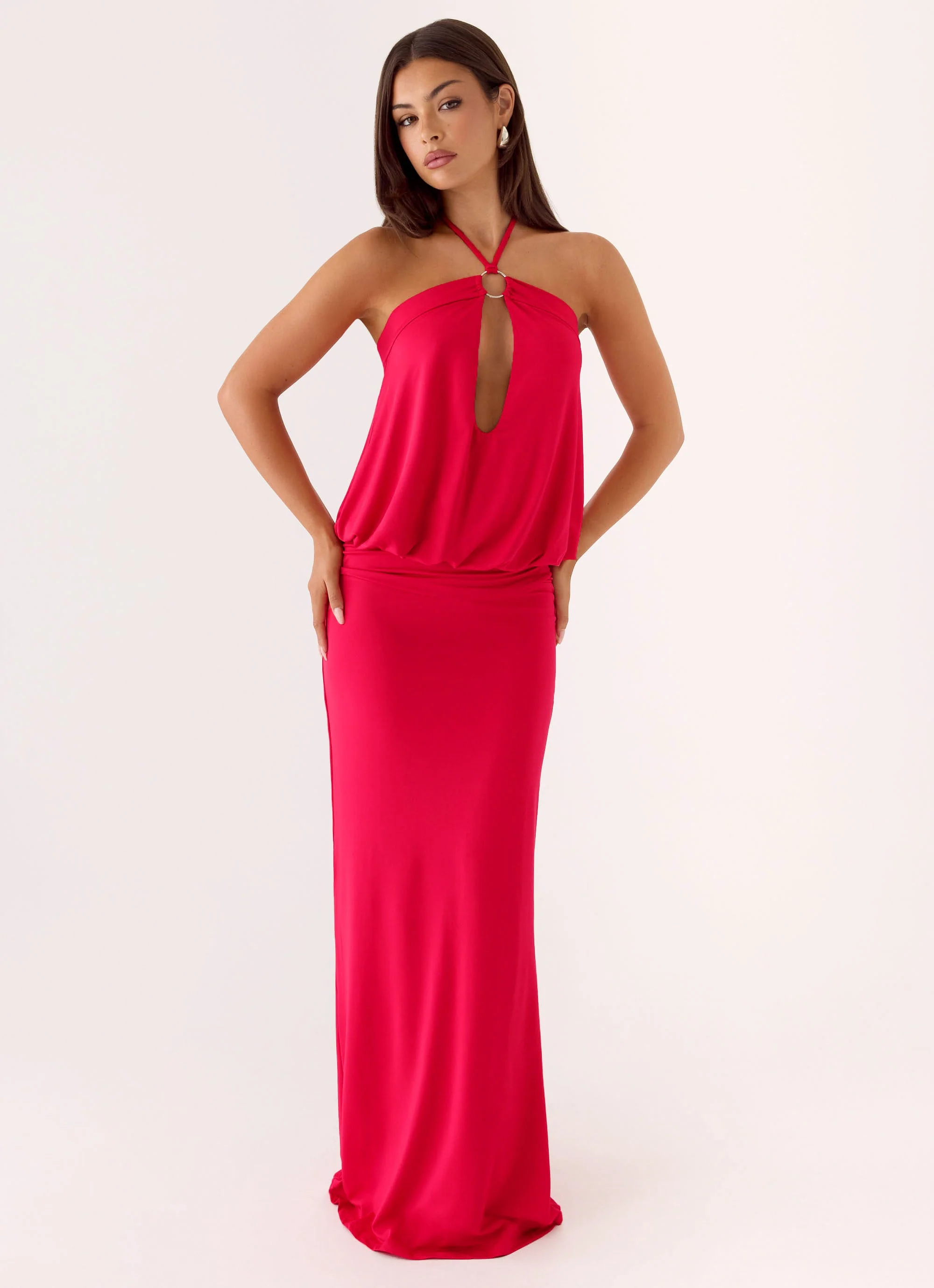 Telling You Maxi Dress - Red Magenta