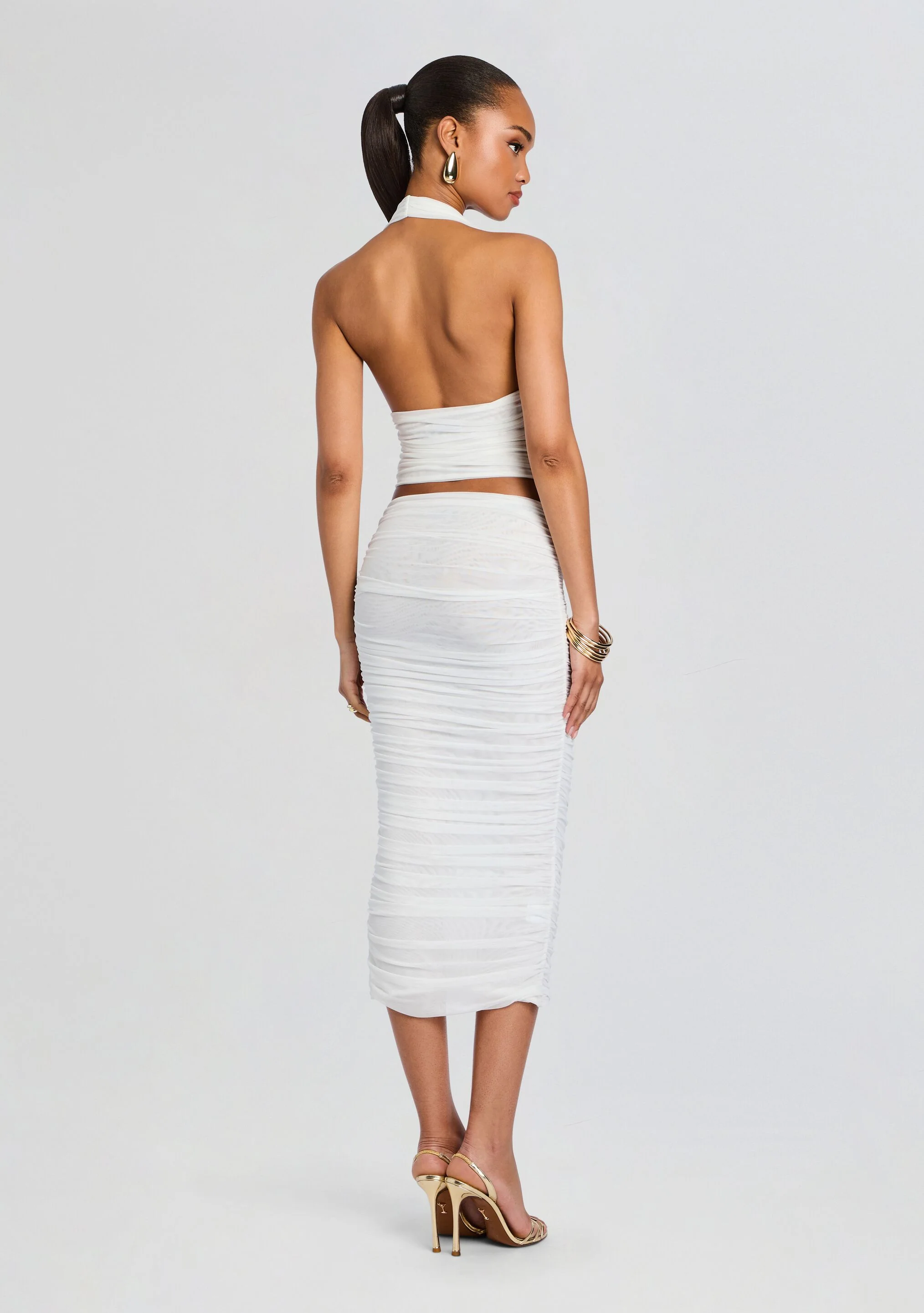Pia Mesh Midi Skirt
