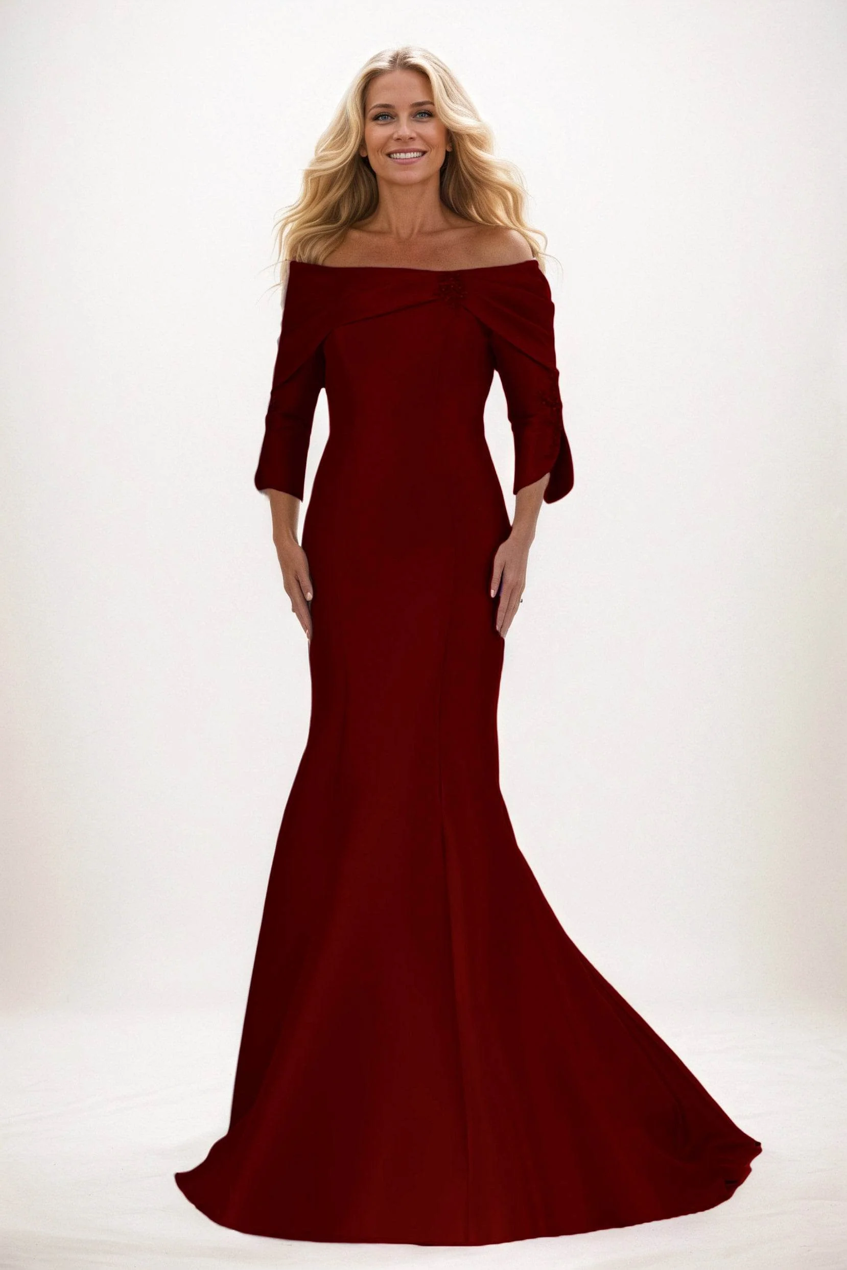 Trumpet-Mermaid Maxi Satin Mother of the Bride Dresses CM0381
