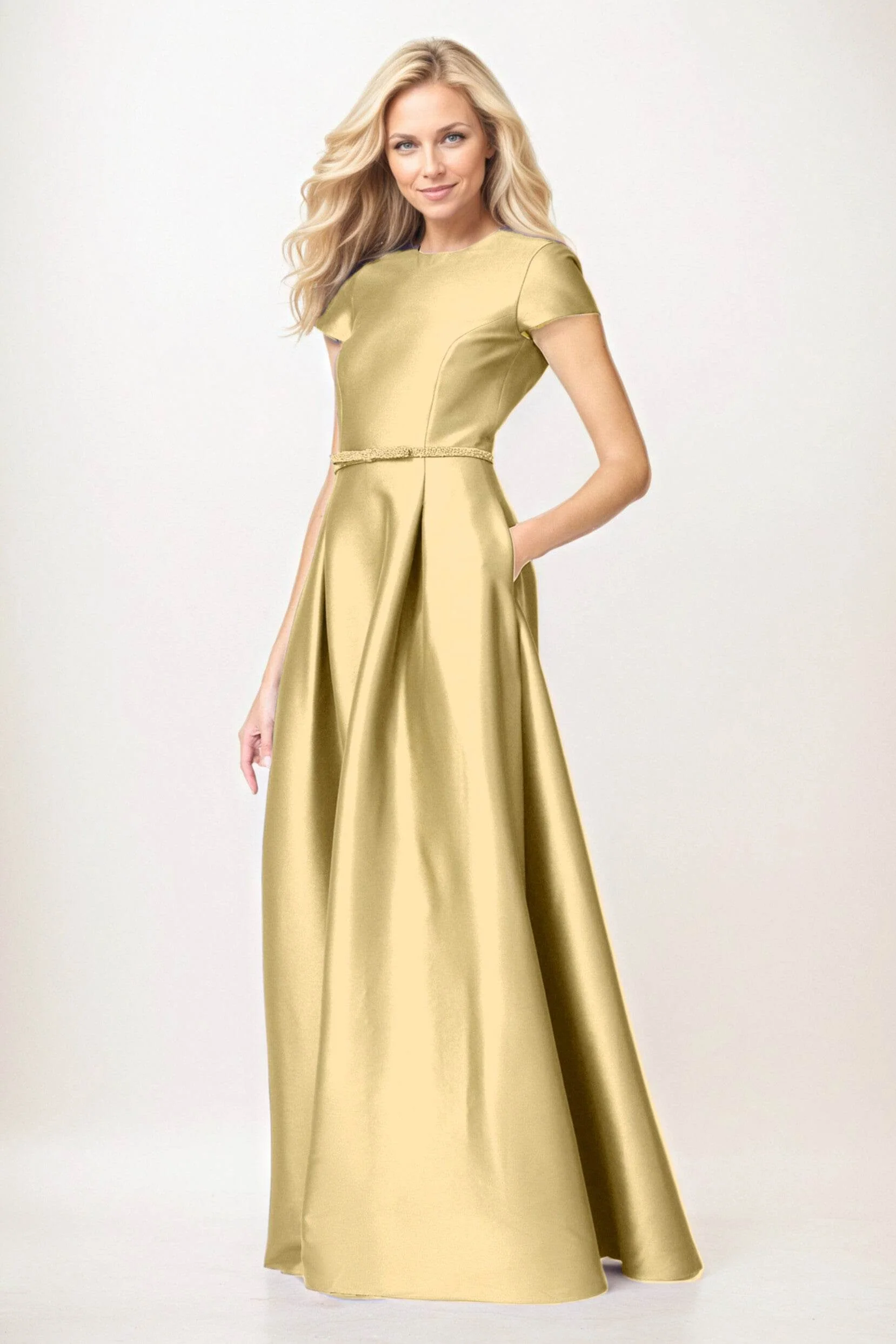 A-Line Maxi Satin Mother of the Bride Dresses CM0400