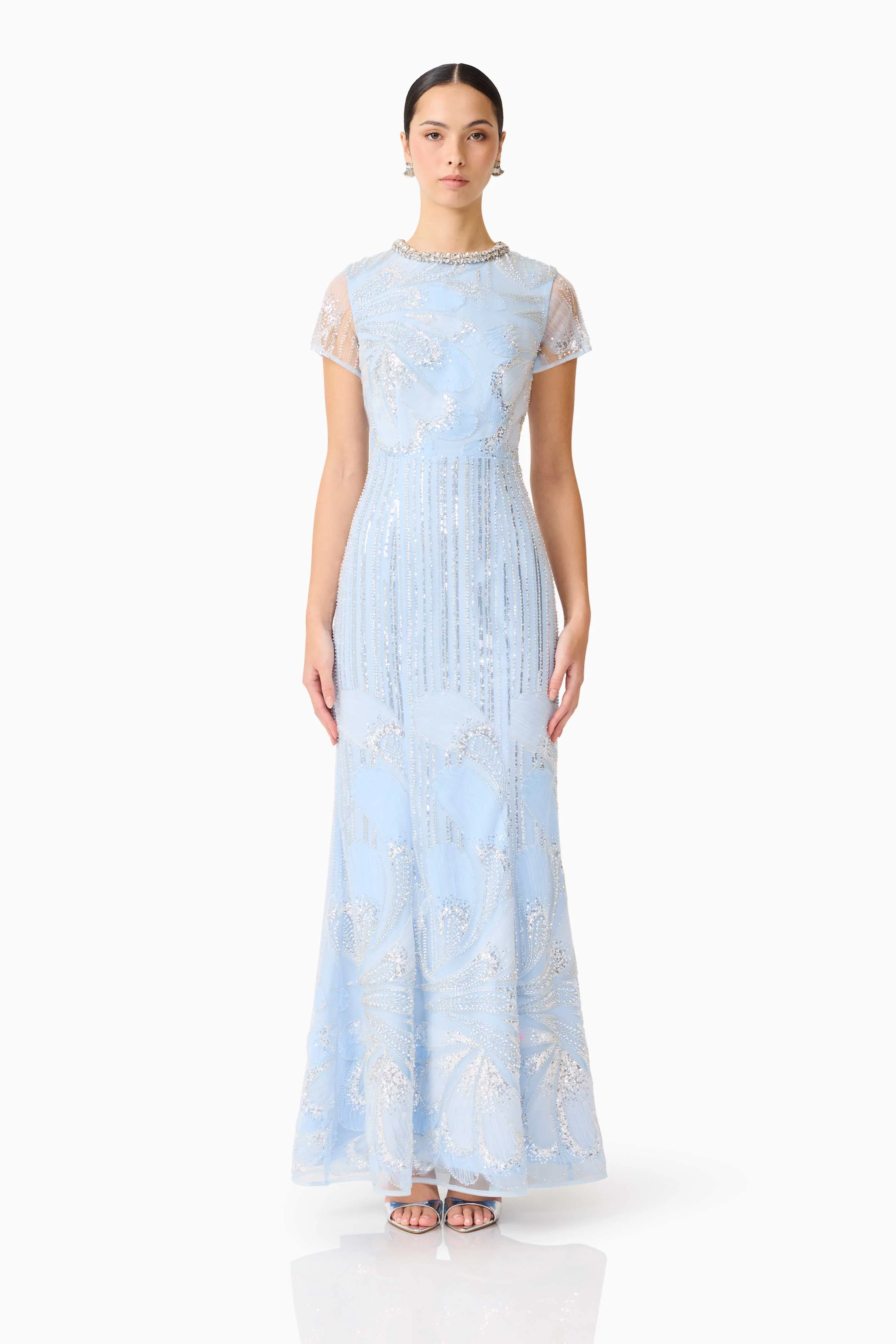 Annabelle Embellished Gown in Blue