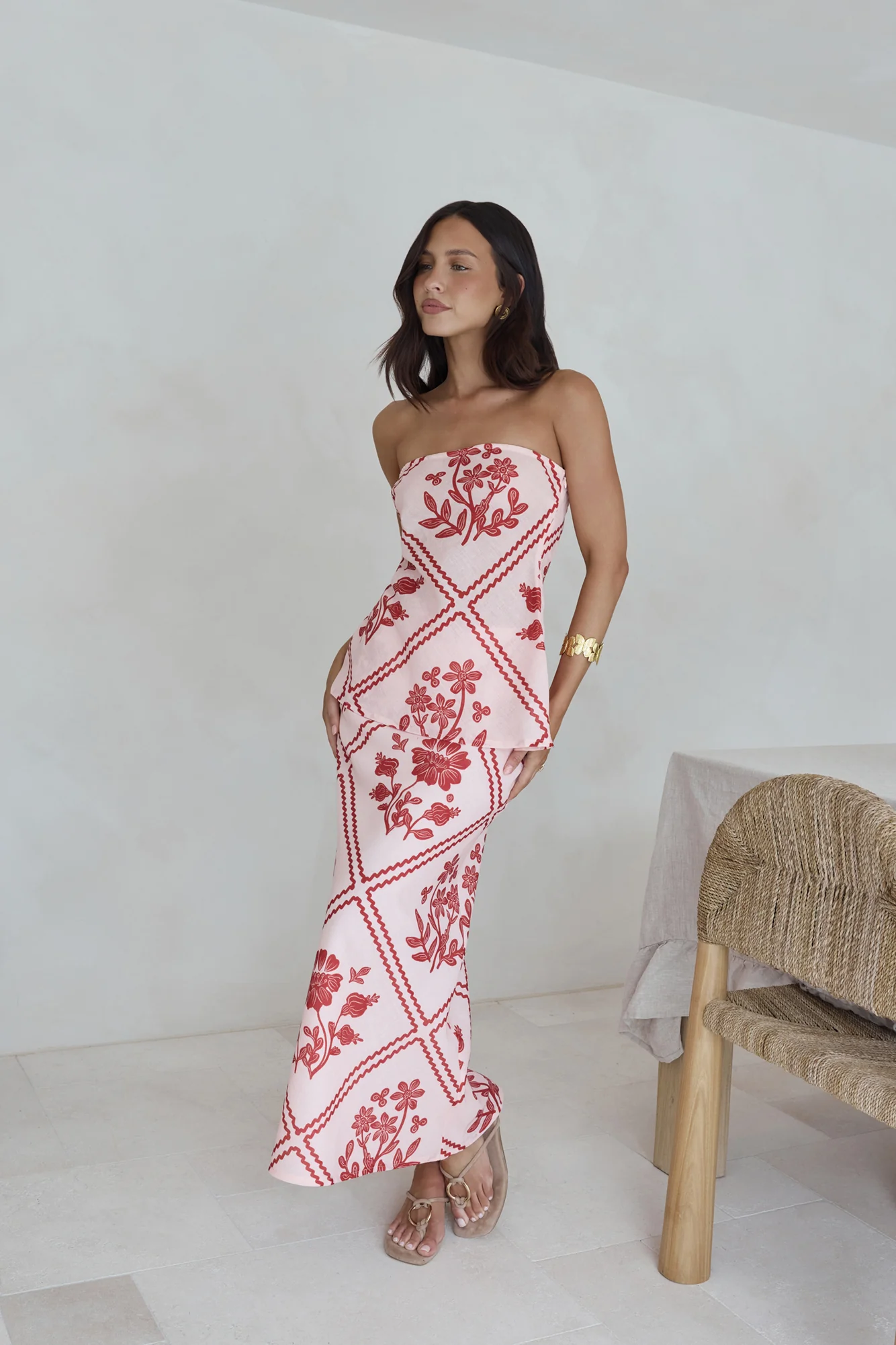 Minimale Maxi Skirt Red
