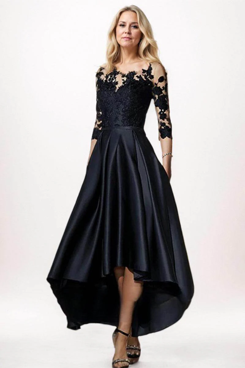 A-Line High-Low Satin Mother Dress CM0244