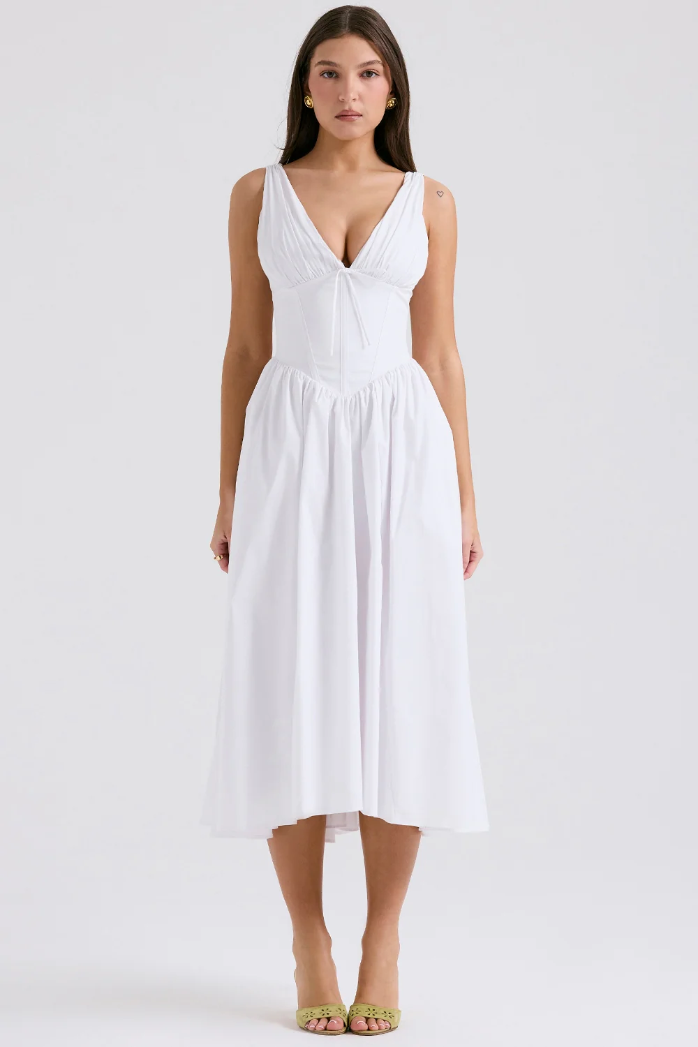 white cotton corset sundress