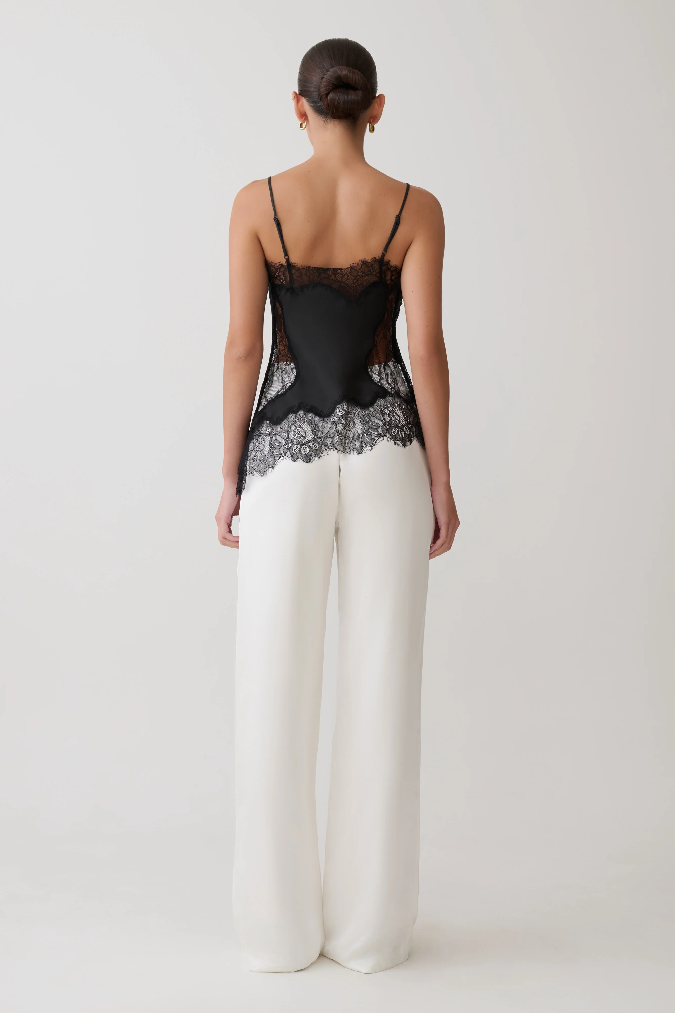 Miriam Satin & Lace Camisole - Black