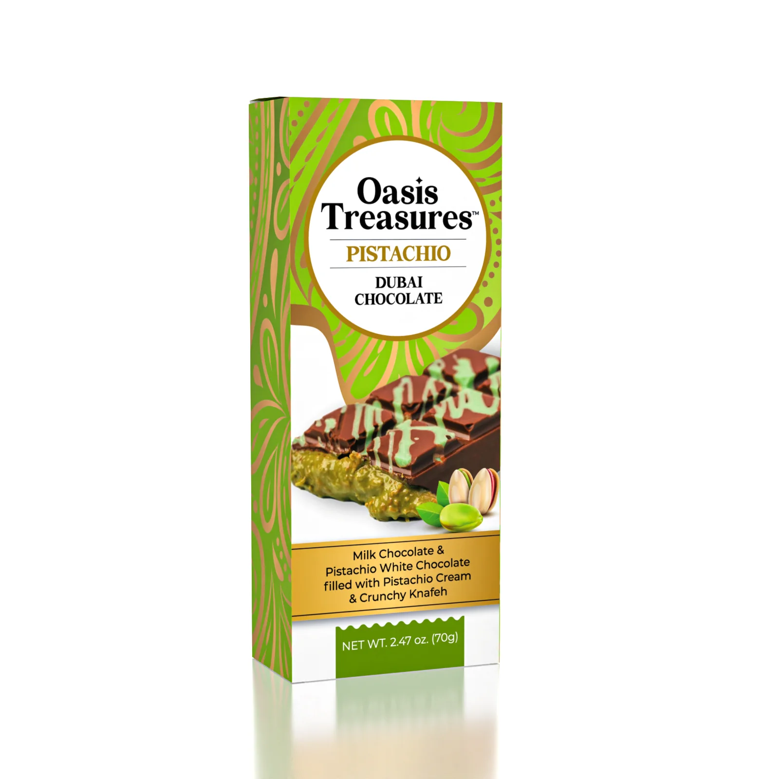 Dubai Chocolate Bar Pistachio by Oasis Treasures 70g (2.46g)