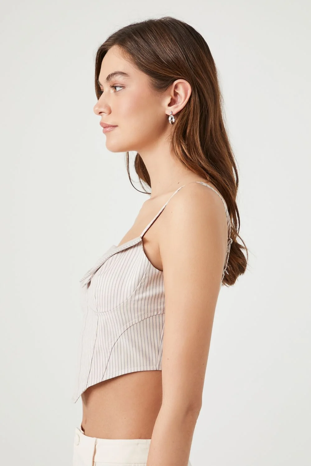 Pinstriped Bustier Cropped Cami
