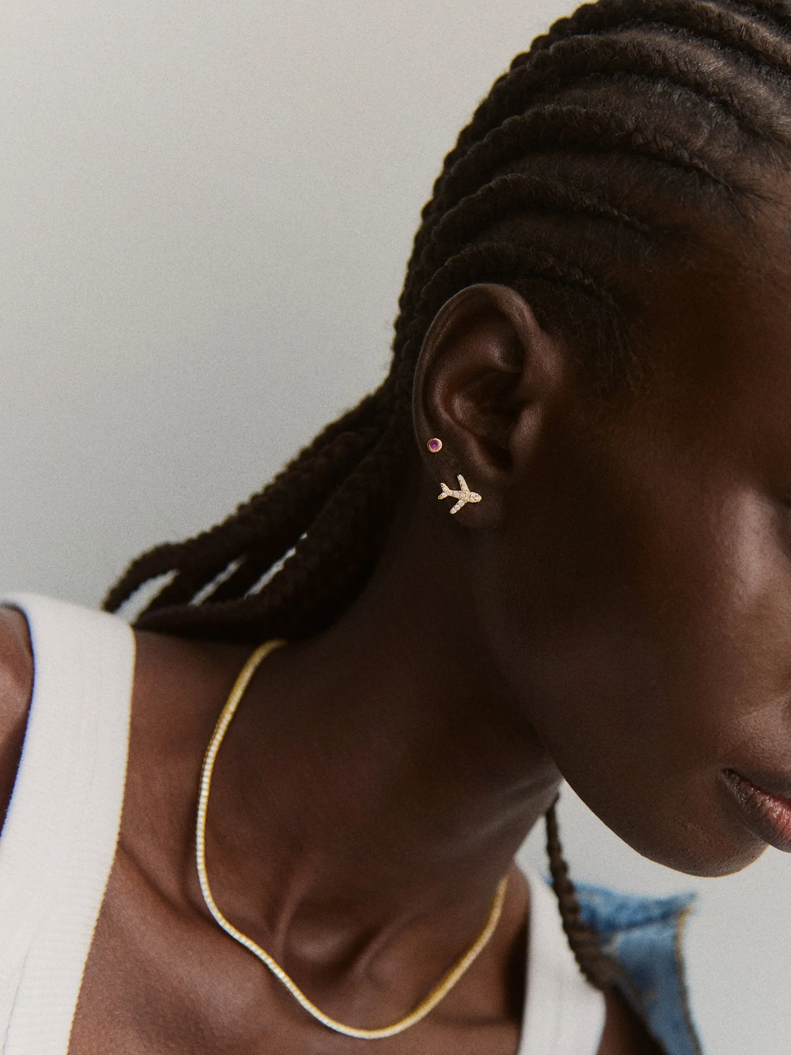 14K Gold Just For Fun Earrings - Airplane