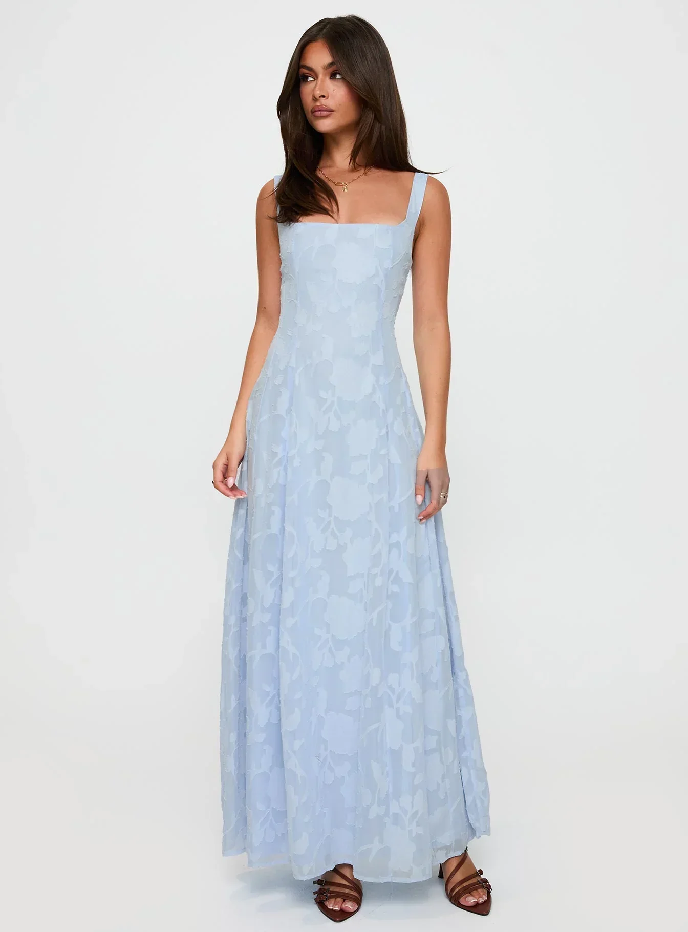 Margaux Burnout Maxi Dress Blue