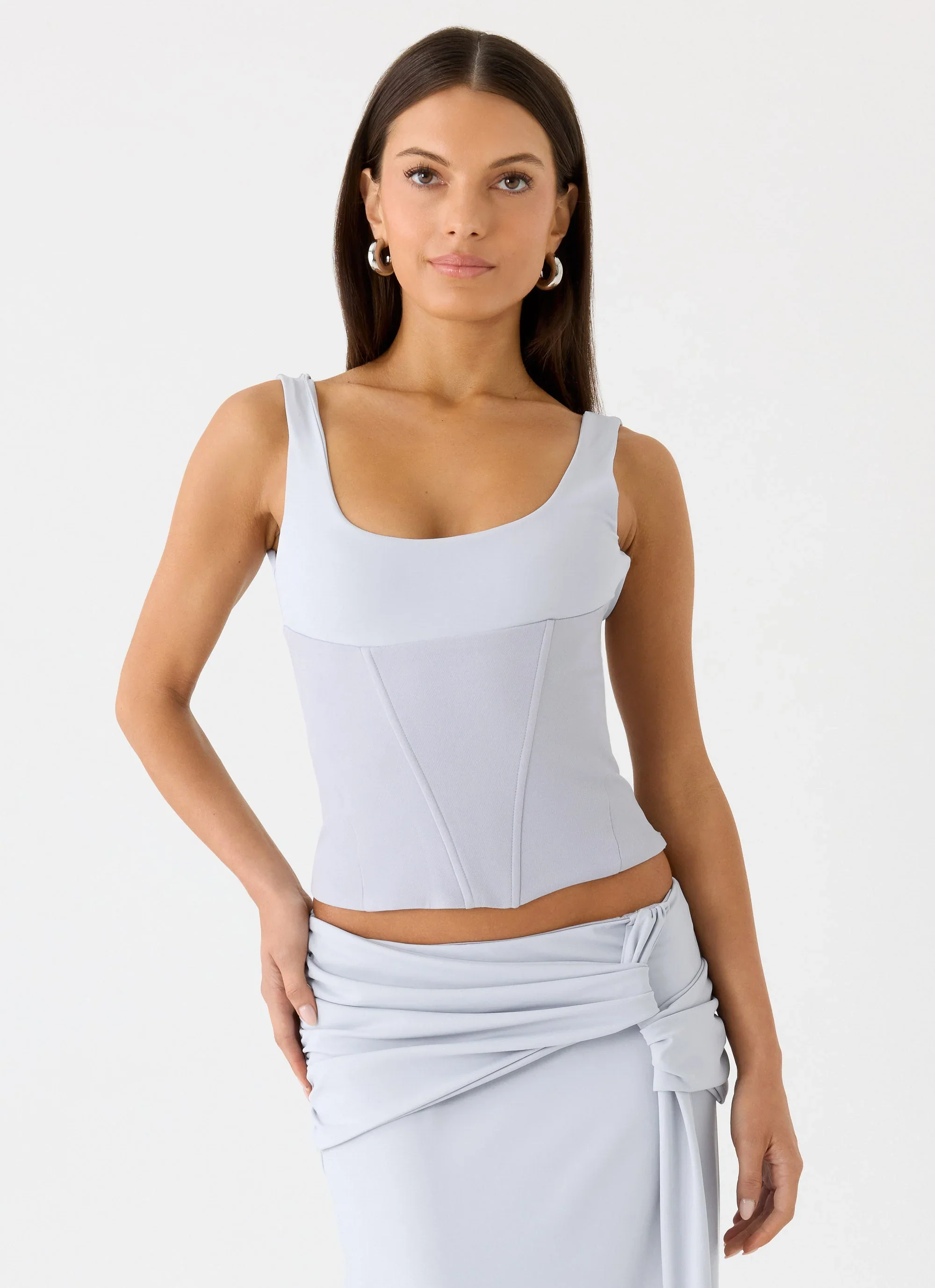 Romana Corset Top - Misty Blue