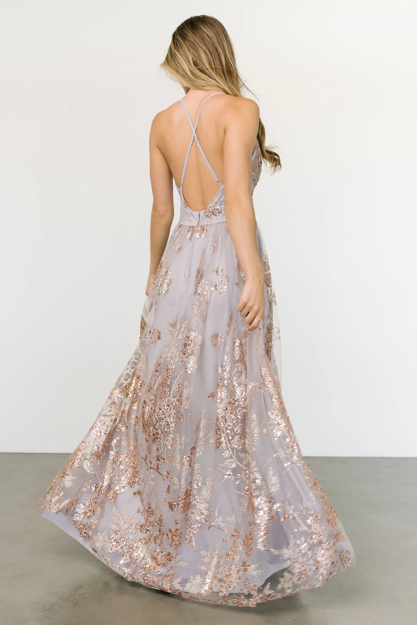Lucienne Shimmer Maxi Gown | Dusty Lilac + Rose - luluinthesky