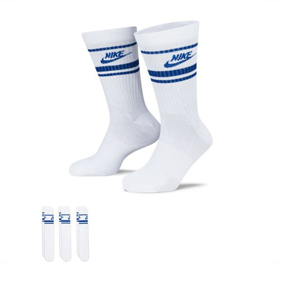 NIKE Sportswear Everyday Essential Crew Socks (3 Pairs) White DX5089-105